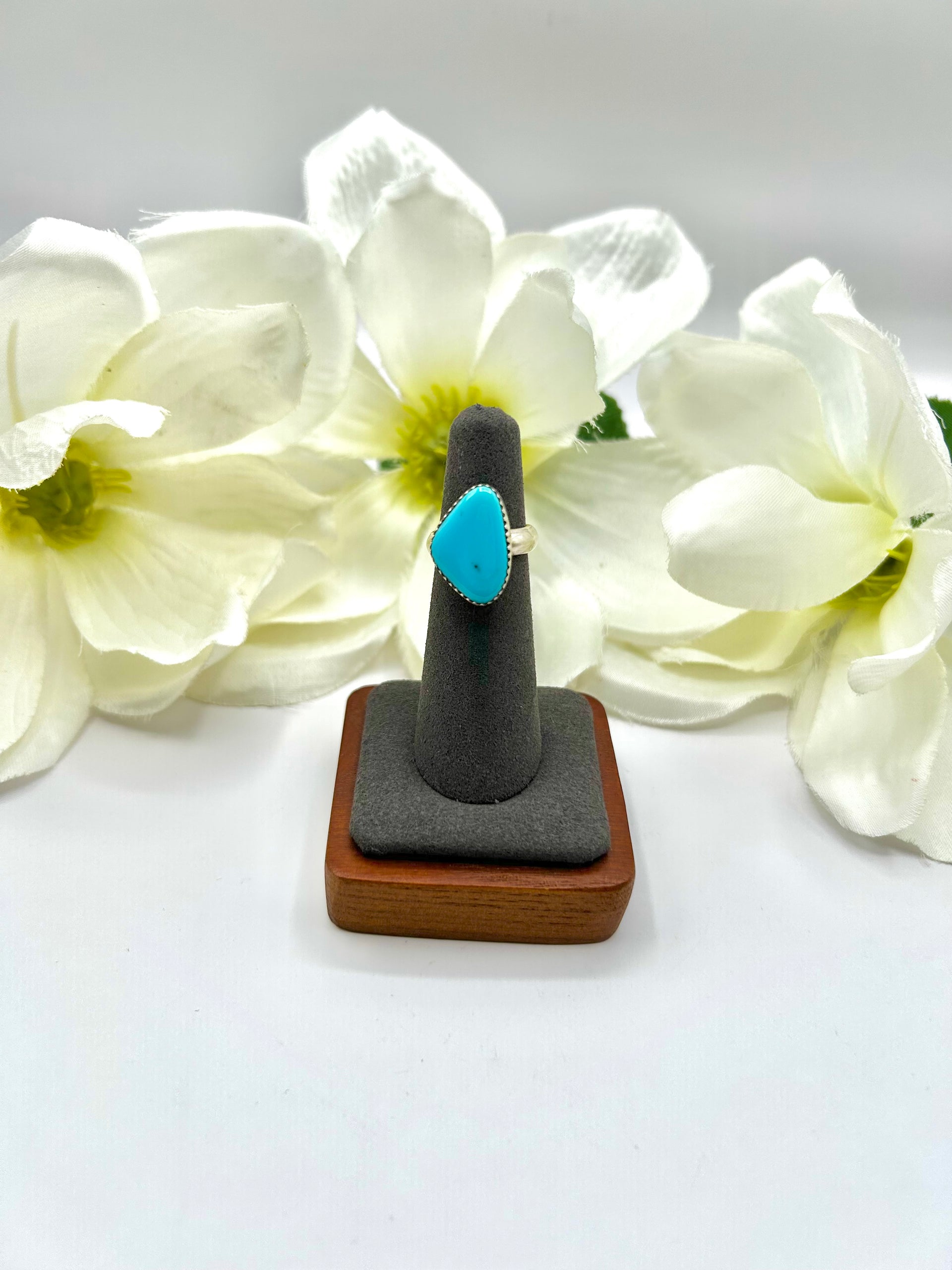 Kobe Martinez Kingman Turquoise & Sterling Silver Ring Size 4.75