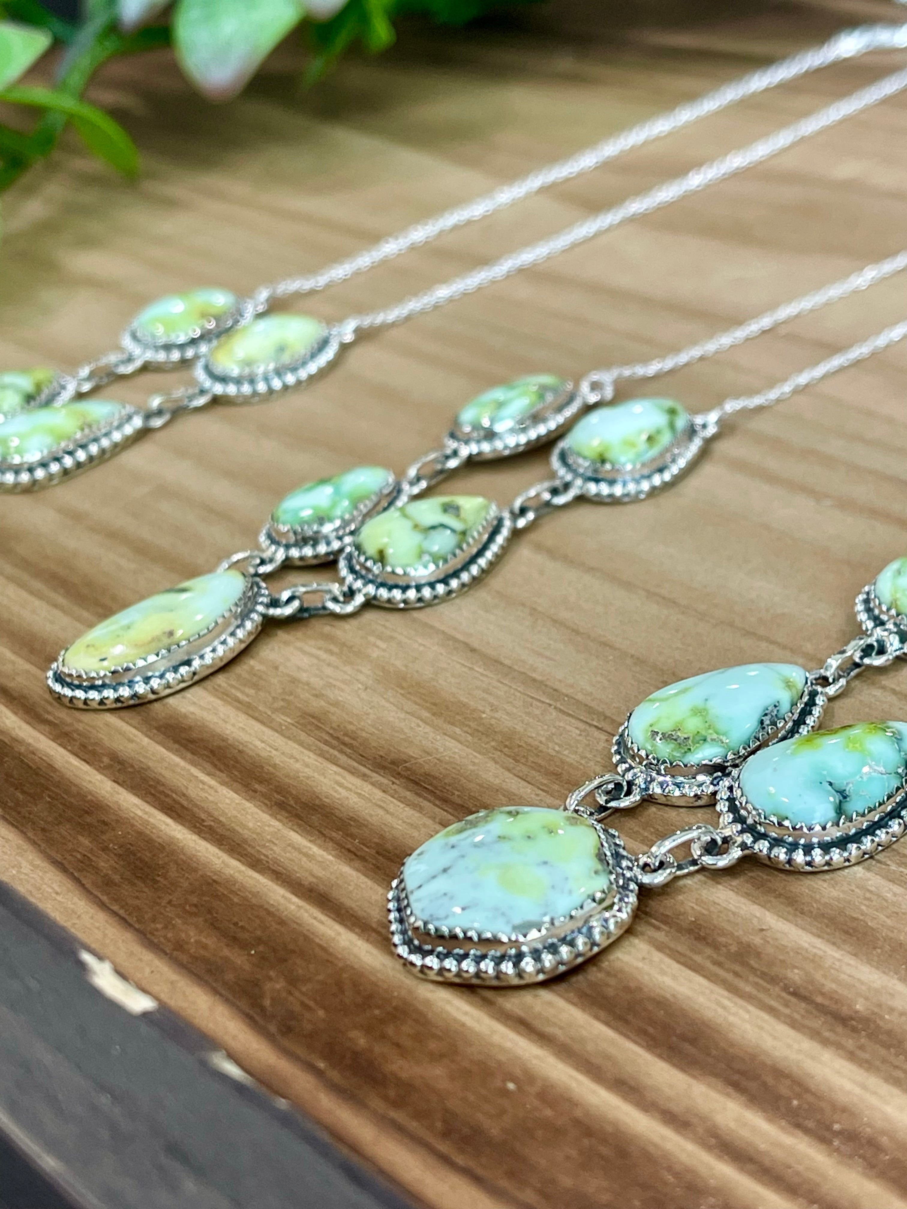 Southwest Palomino Variscite & Sterling Silver Necklace