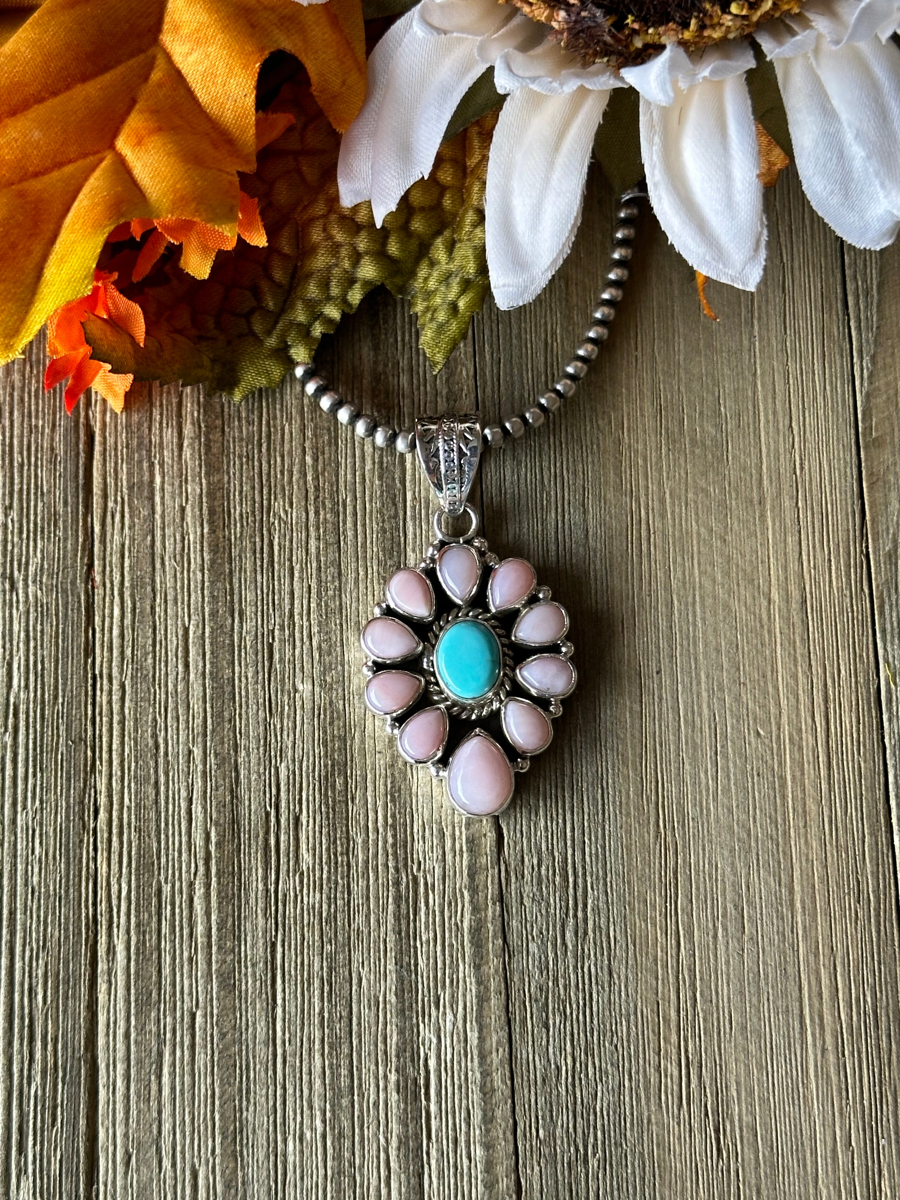 Southwest Handmade Multi Stone & Sterling Silver Pendant