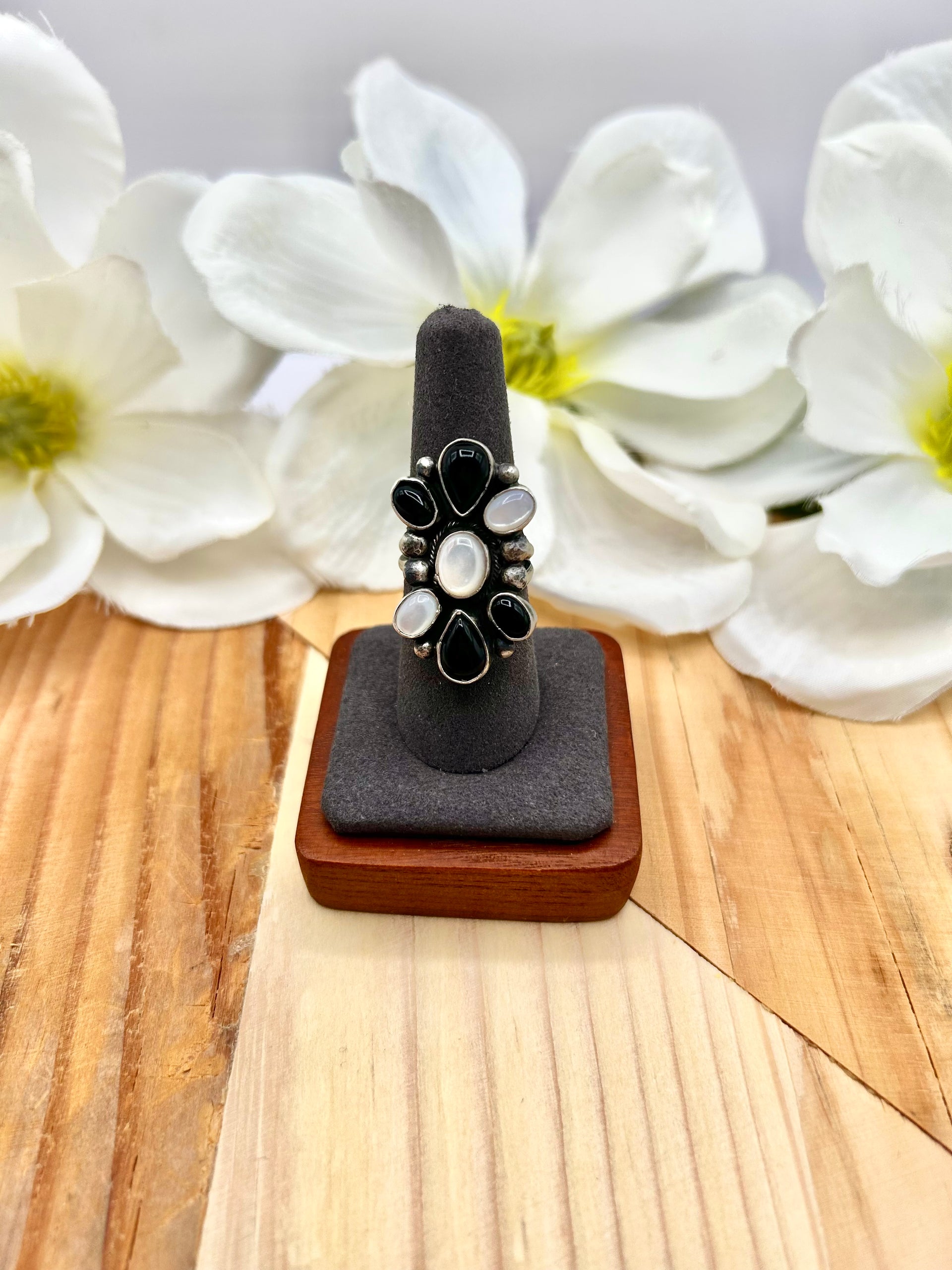 Sheila Becenti Multi Stone & Sterling Silver Adjustable Ring
