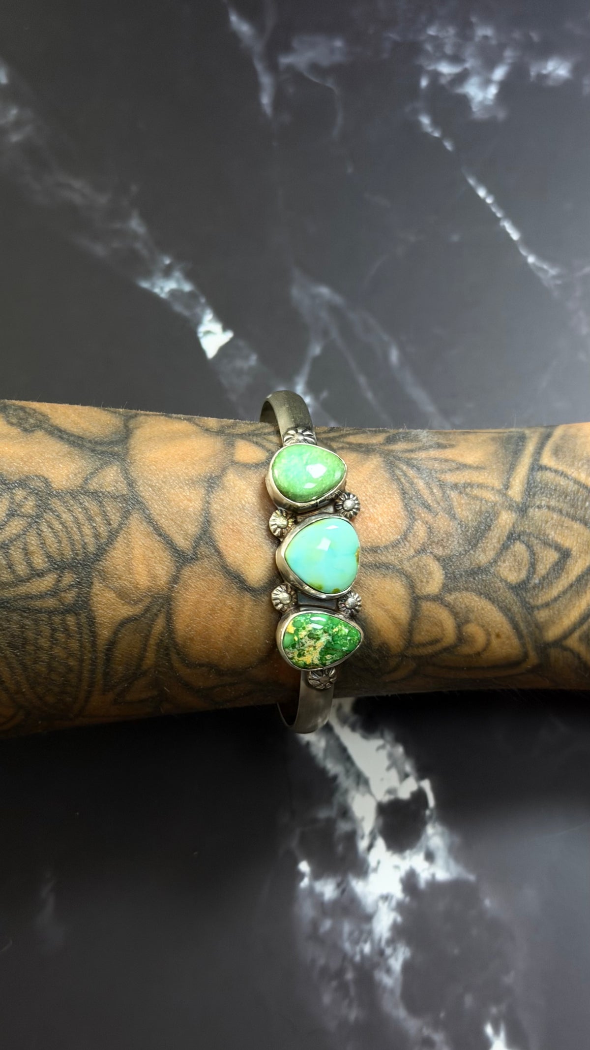 Betta Lee Sonoran Mountain Turquoise & Sterling Silver Cuff Bracelet
