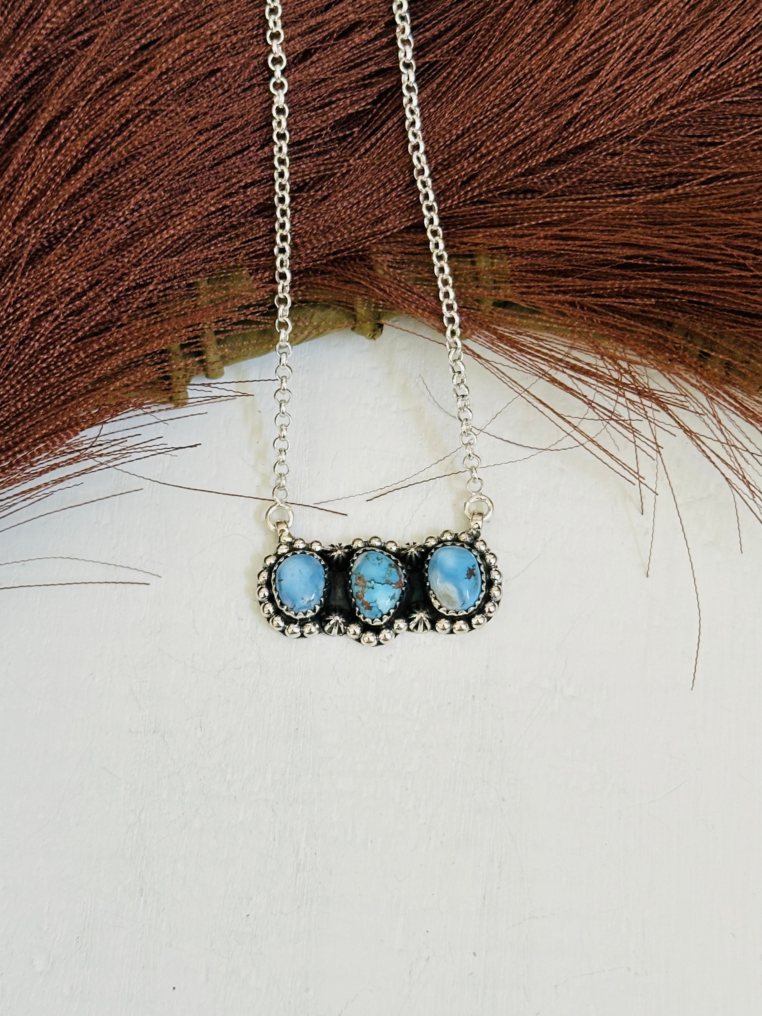 TTD “Array” Golden Hills Turquoise & Sterling Silver Necklace