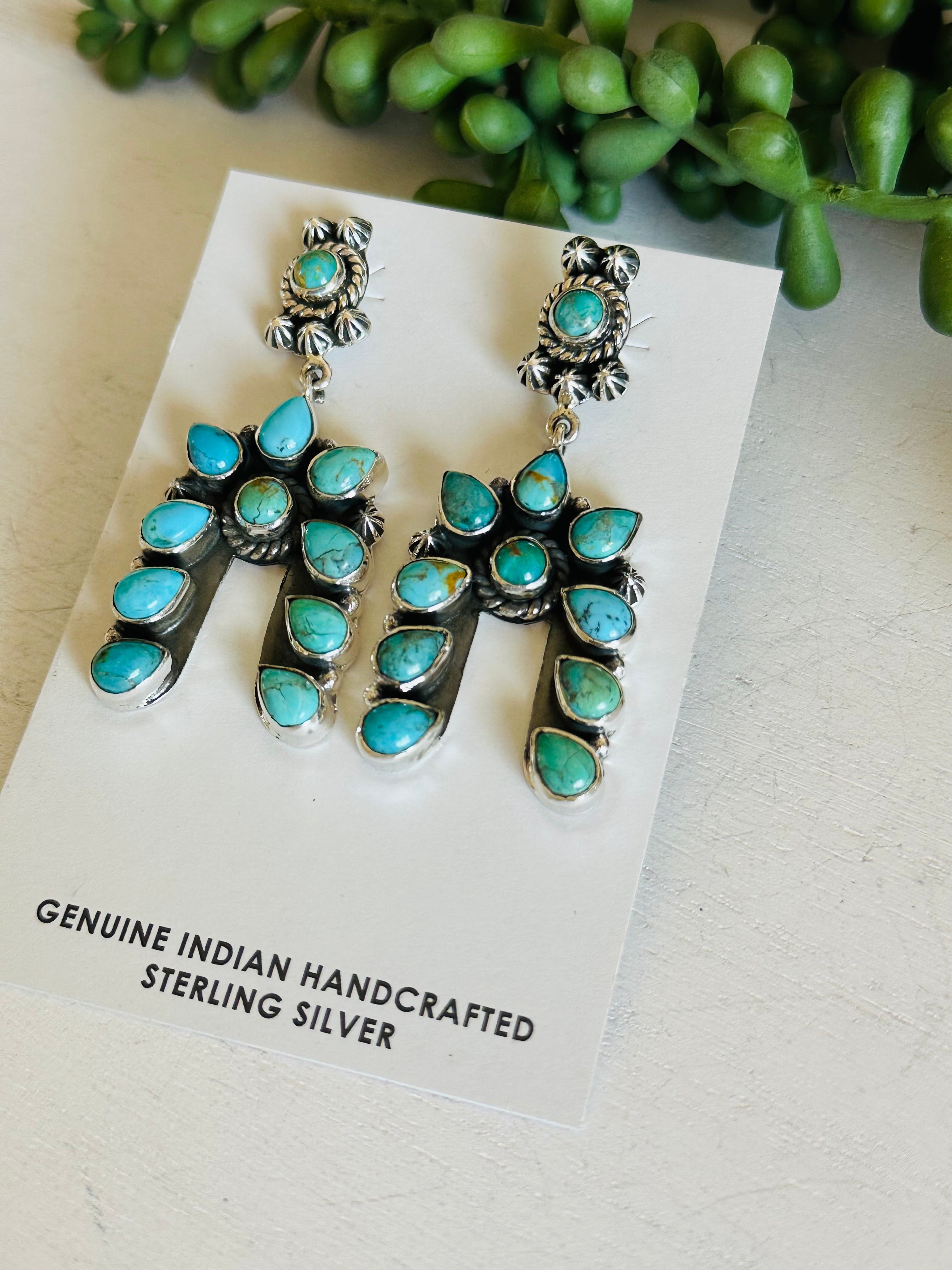 TTD “The Storm” Kingman Turquoise & Sterling Silver Earrings