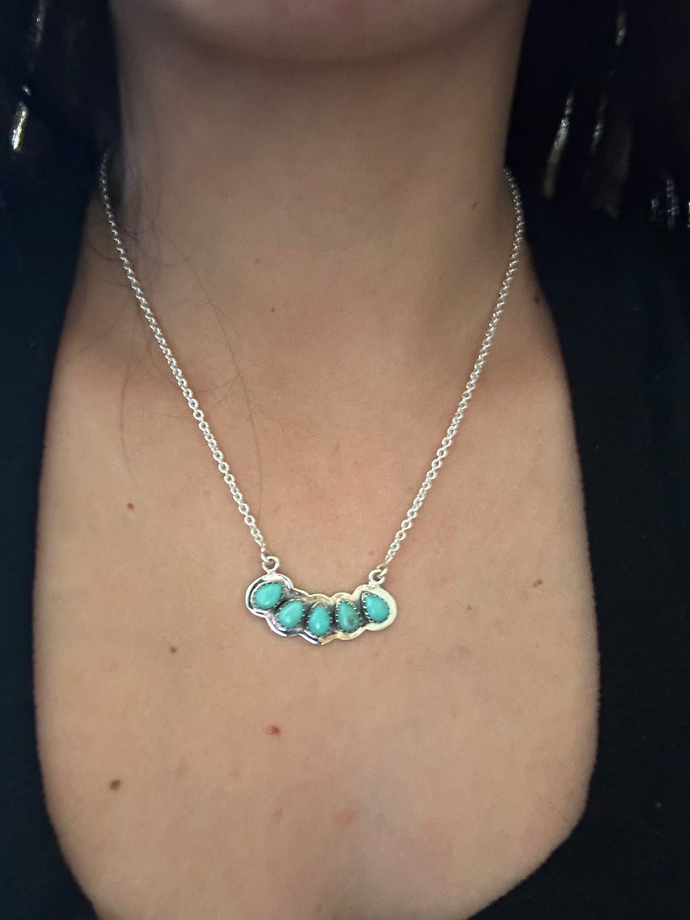 Southwest Made Kingman Turquoise & Sterling Silver Necklace