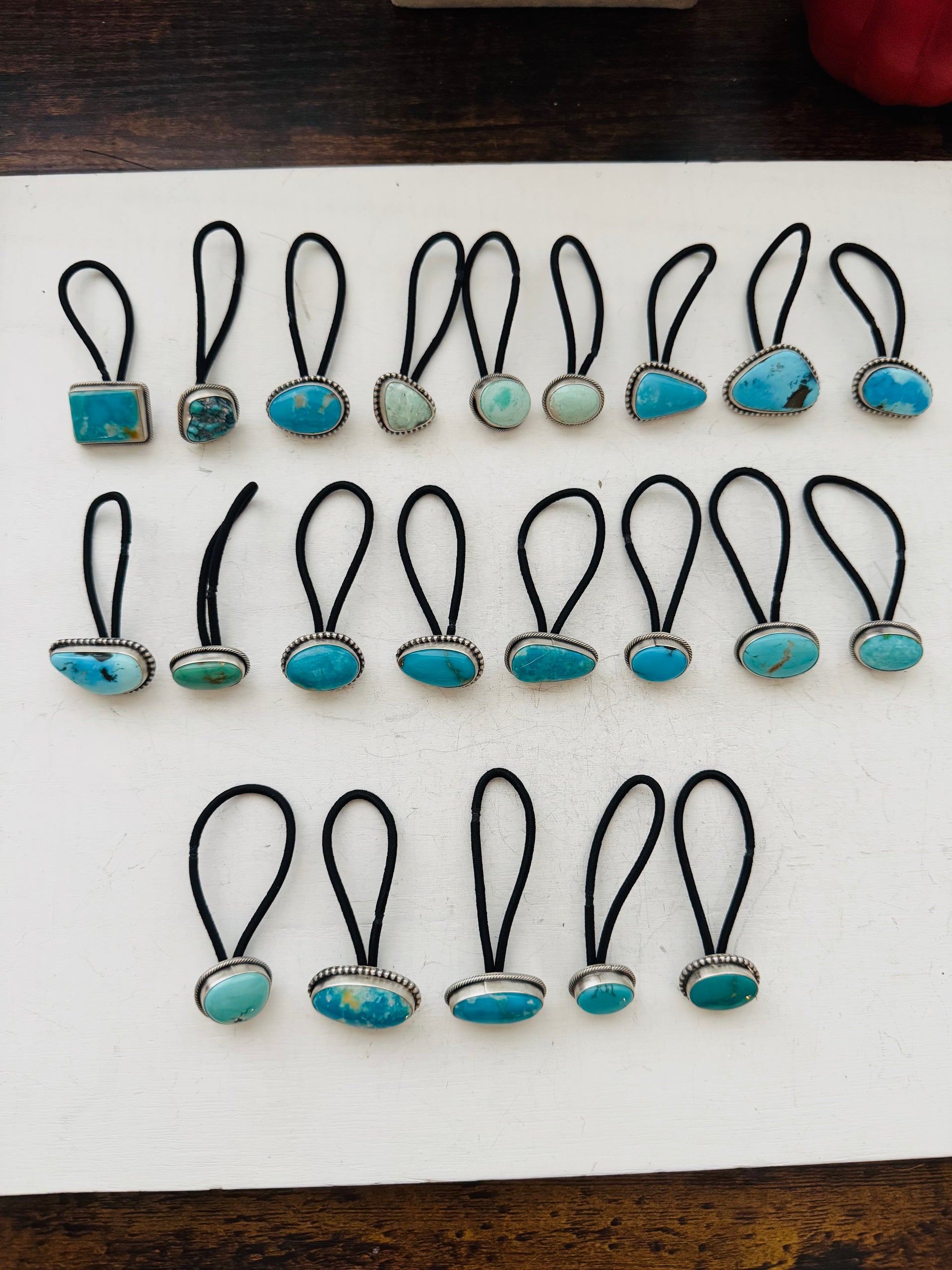 Eddie Yazzie Kingman Turquoise & Sterling Silver Ponytail Holder