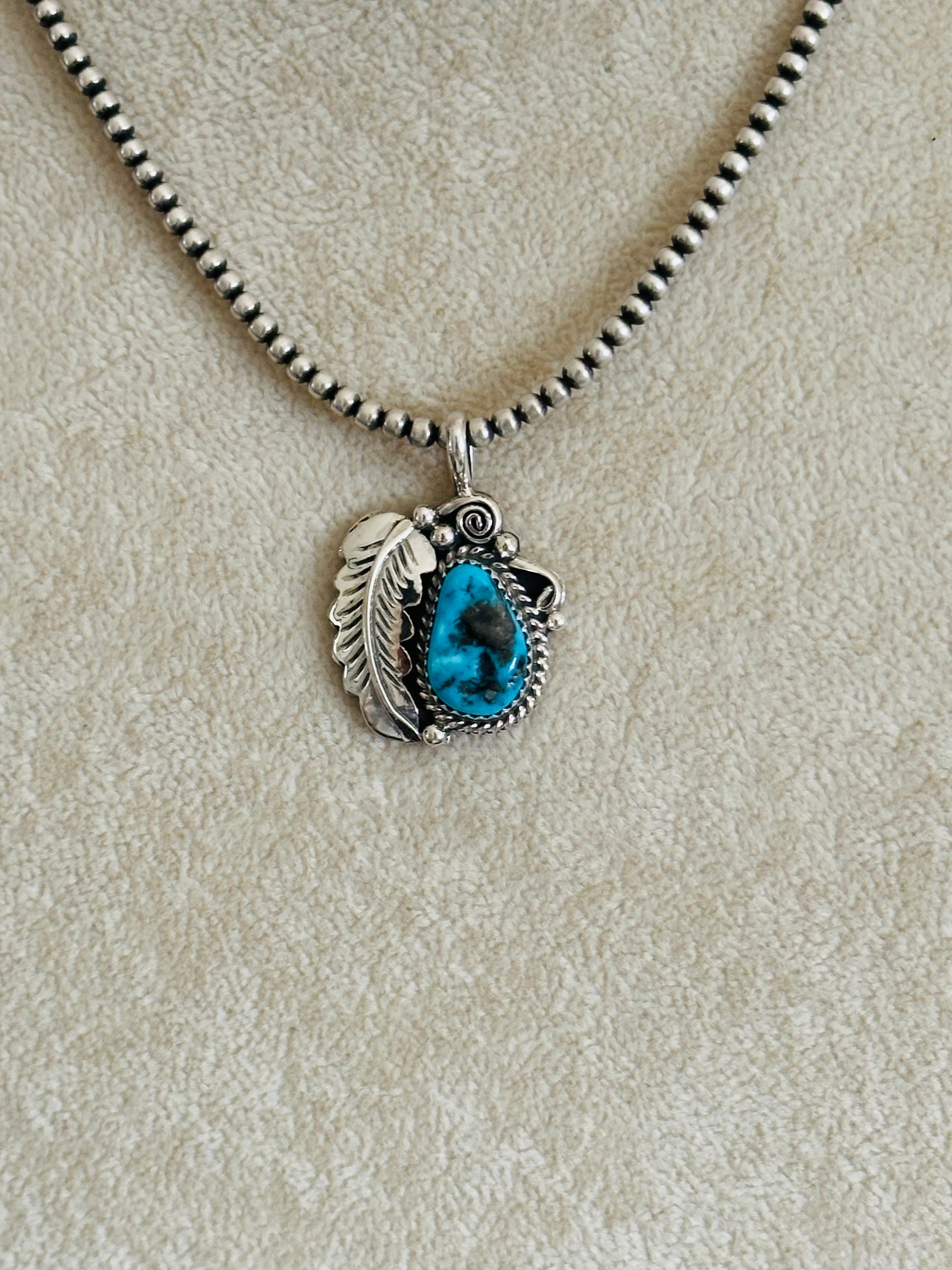 Julia Etsitty Kingman Turquoise & Sterling Silver Pendants