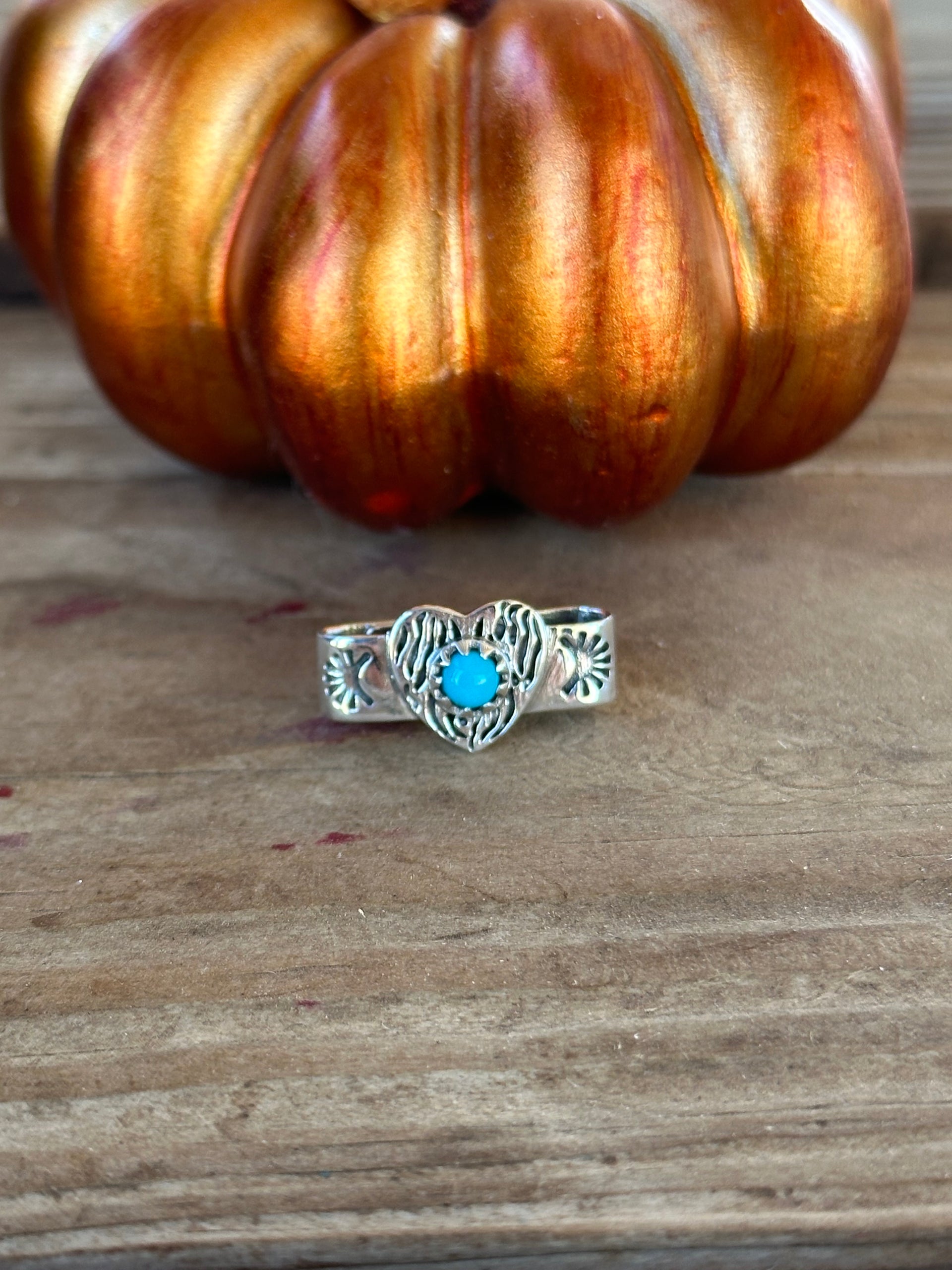 Kingman Turquoise & Sterling Silver Heart Watch Charms