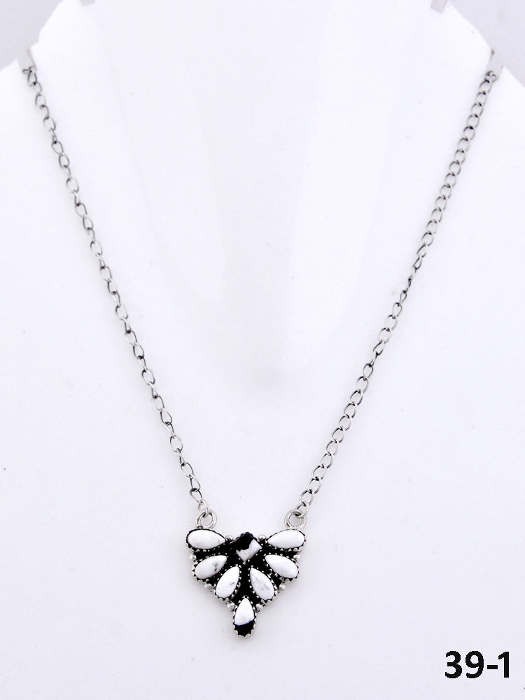 Southwest Made White Buffalo & Sterling Silver Necklace