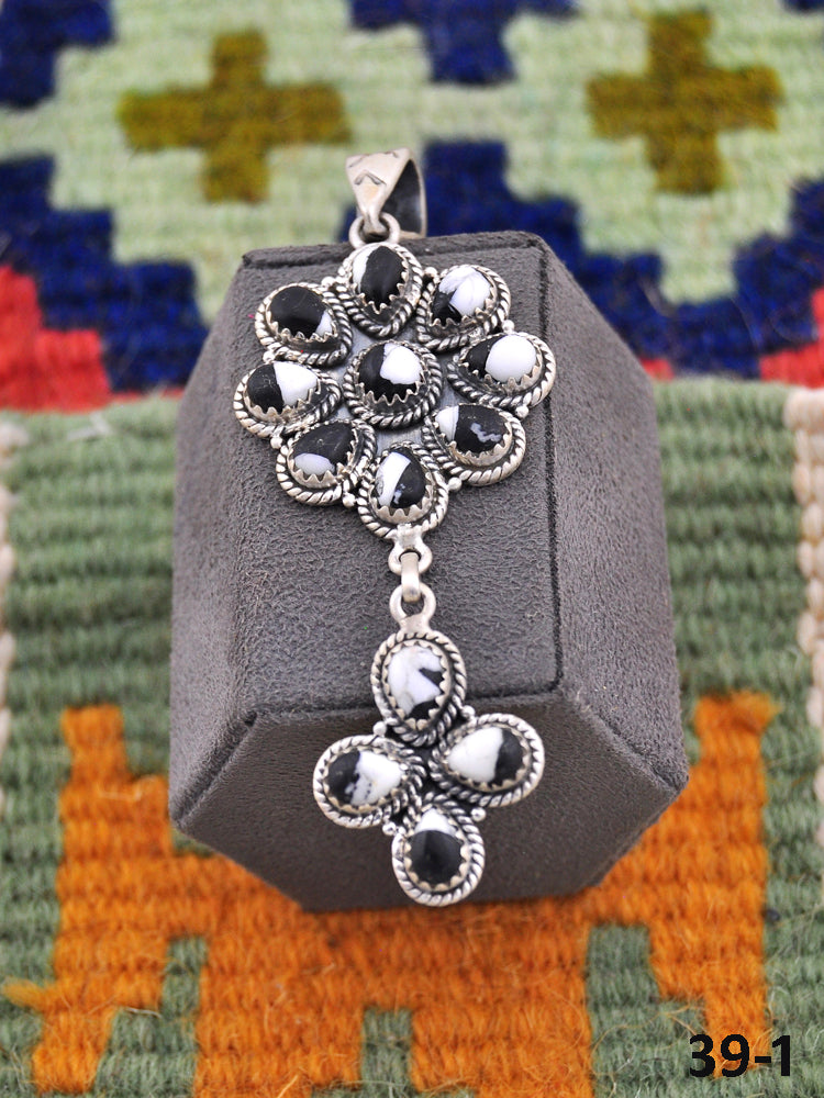 Southwest Made White Buffalo Turquoise & Sterling Silver Pendant