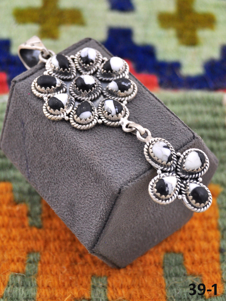 Southwest Made White Buffalo Turquoise & Sterling Silver Pendant