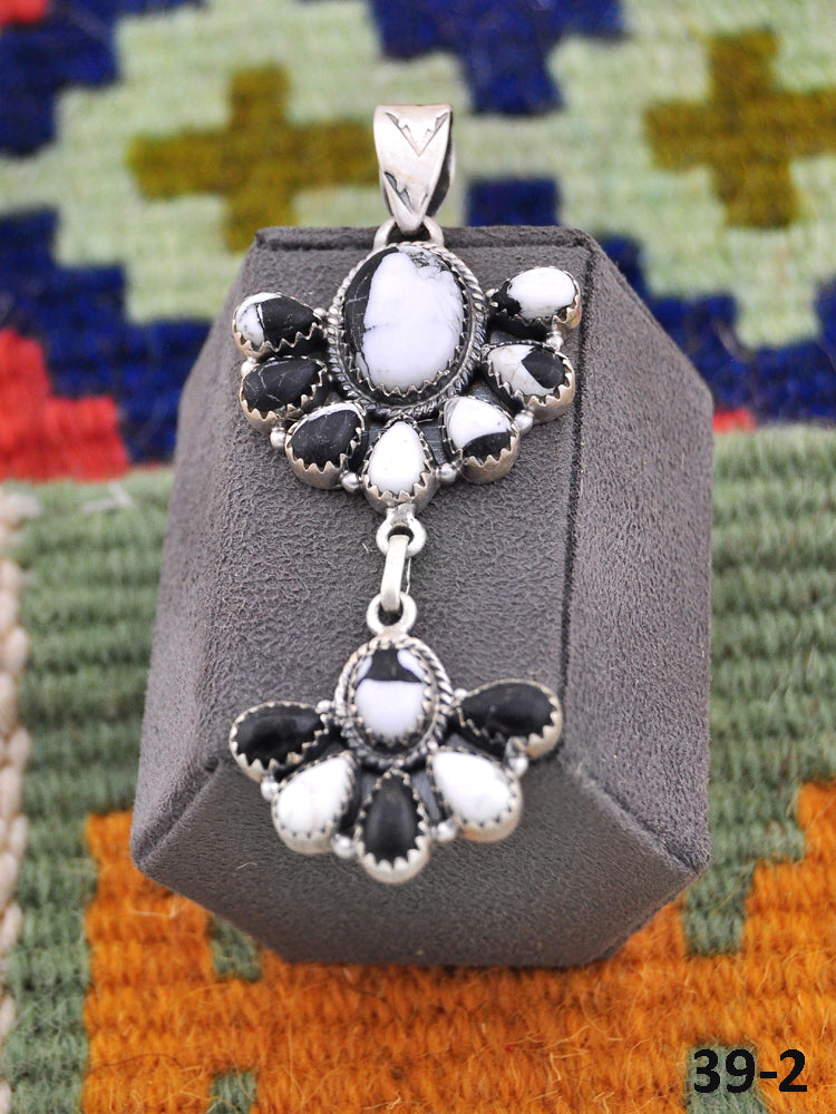 Southwest Made White Buffalo Turquoise & Sterling Silver Pendant