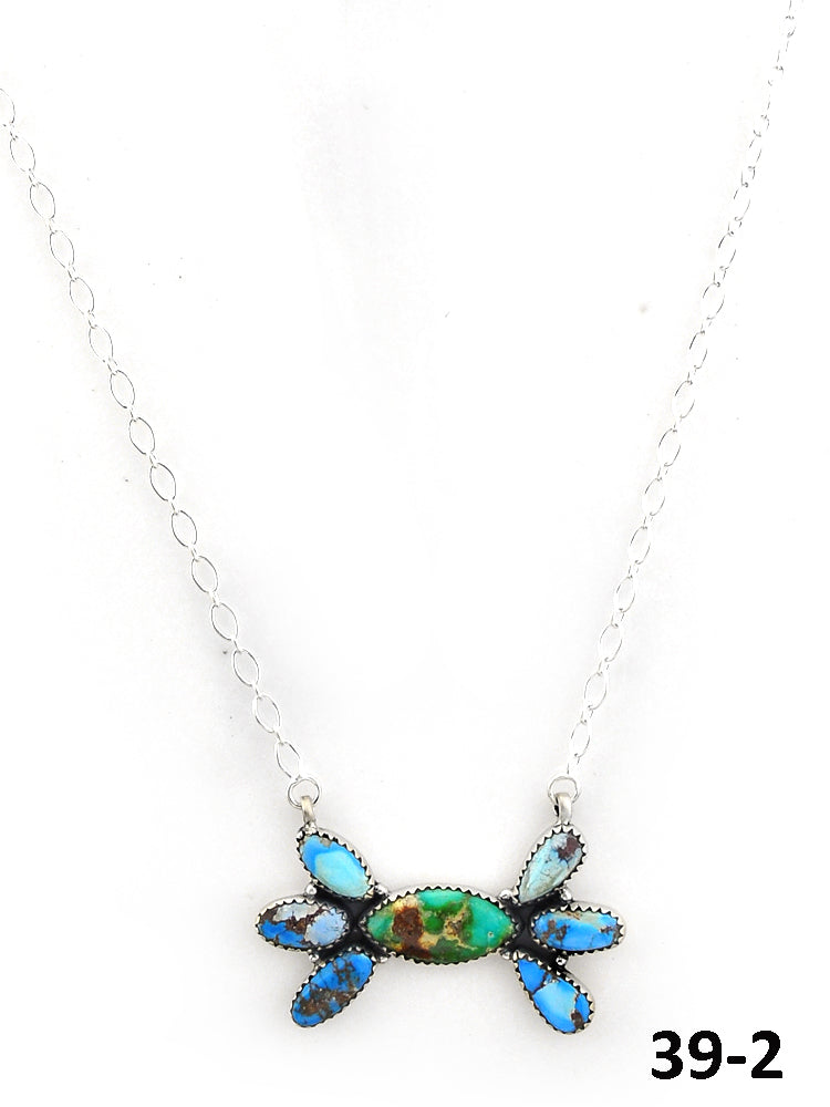 Southwest Made Sonoran Mountain with Golden Hill’s Turquoise & Sterling Silver Necklace
