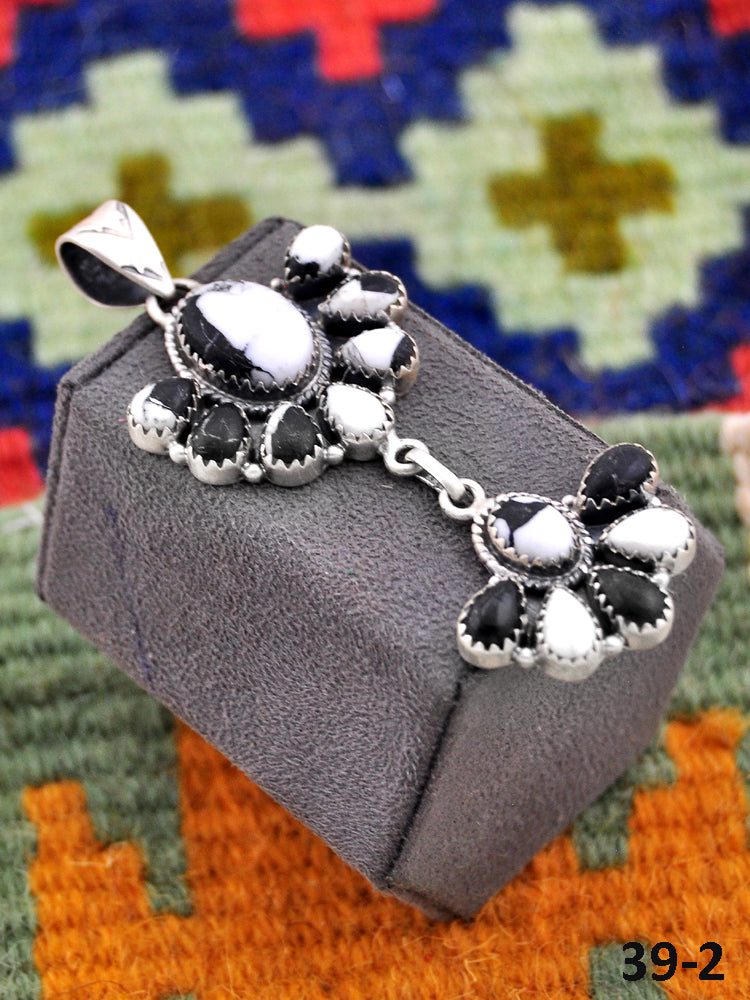 Southwest Made White Buffalo Turquoise & Sterling Silver Pendant