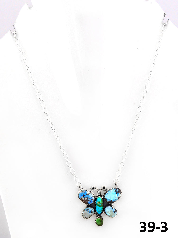 Southwest Made Sonoran Mountain with Golden Hill’s Turquoise & Sterling Silver Necklace