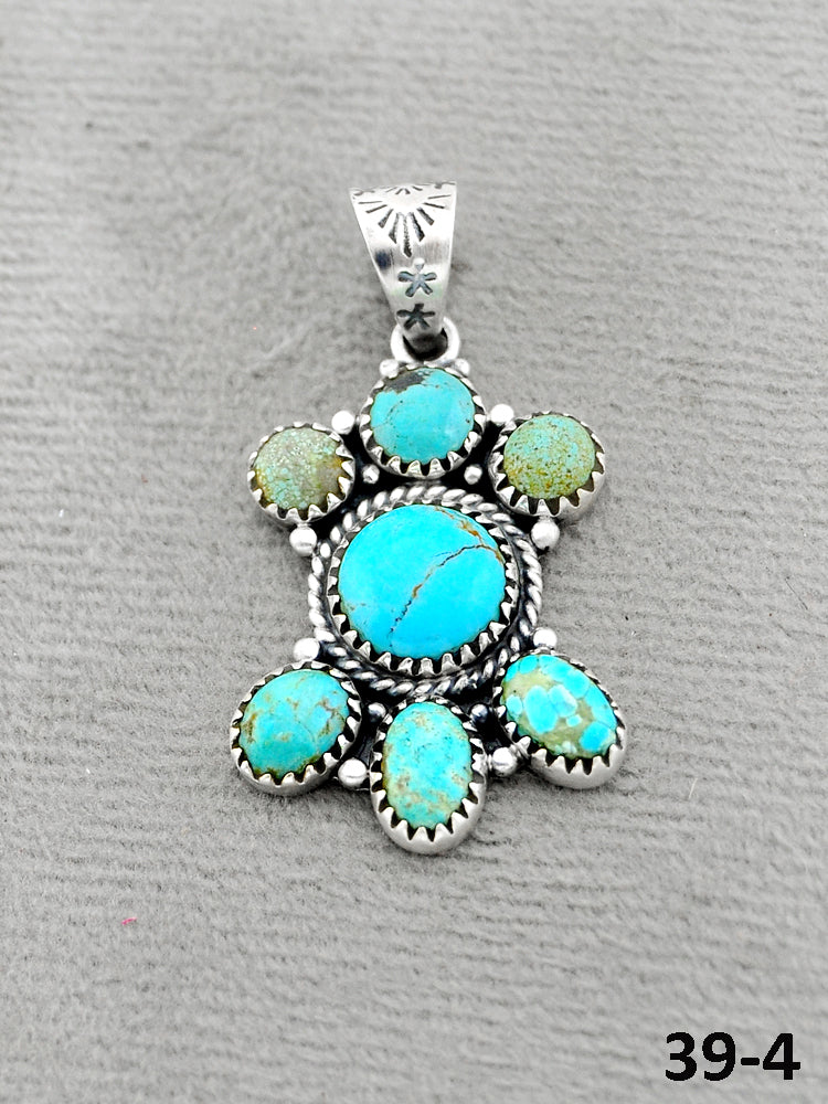 Southwest Handmade #8 Turquoise & Sterling Silver Pendants
