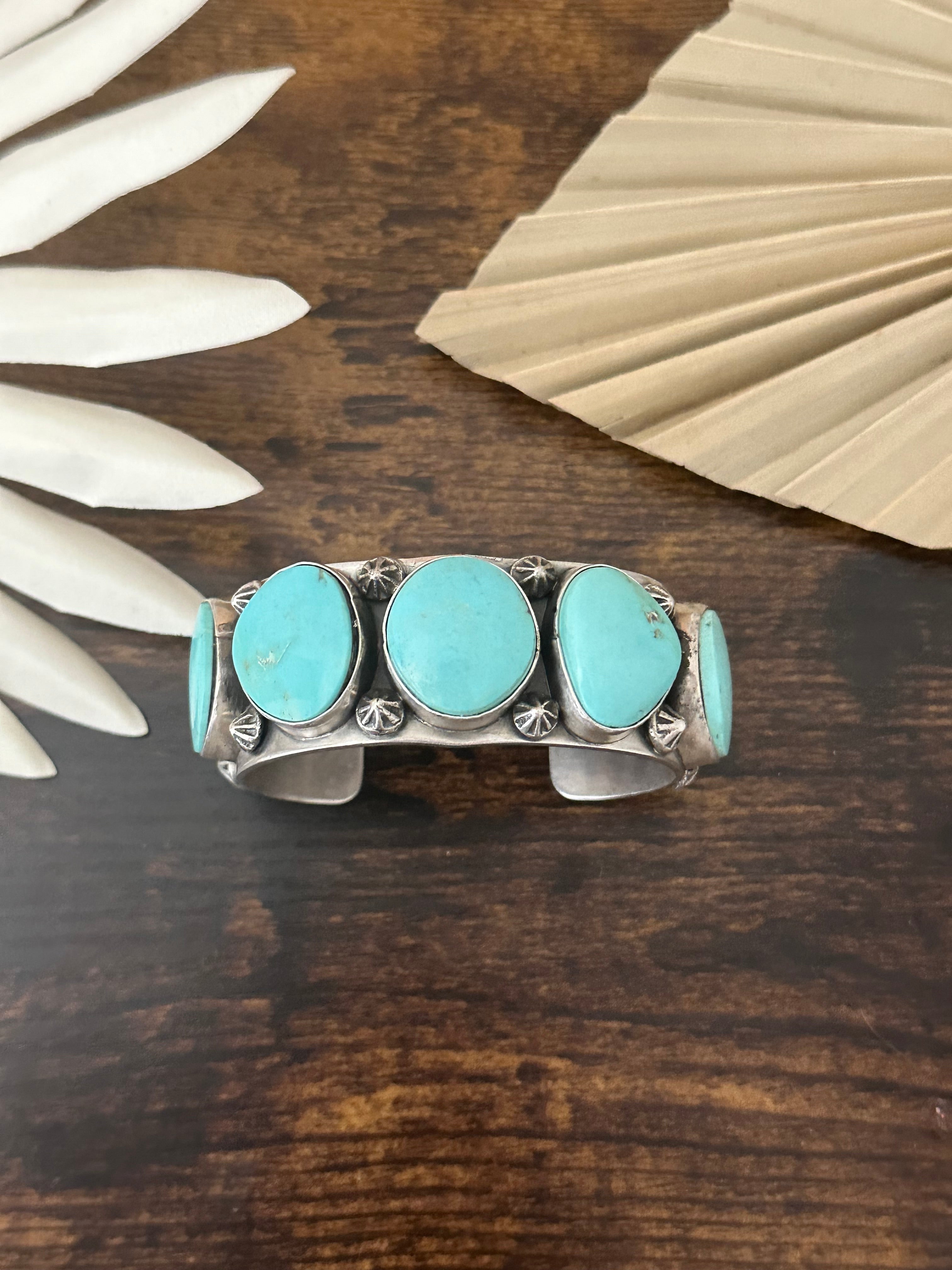 Dustin Francisco Kingman Turquoise & Sterling Silver Cuff Bracelet