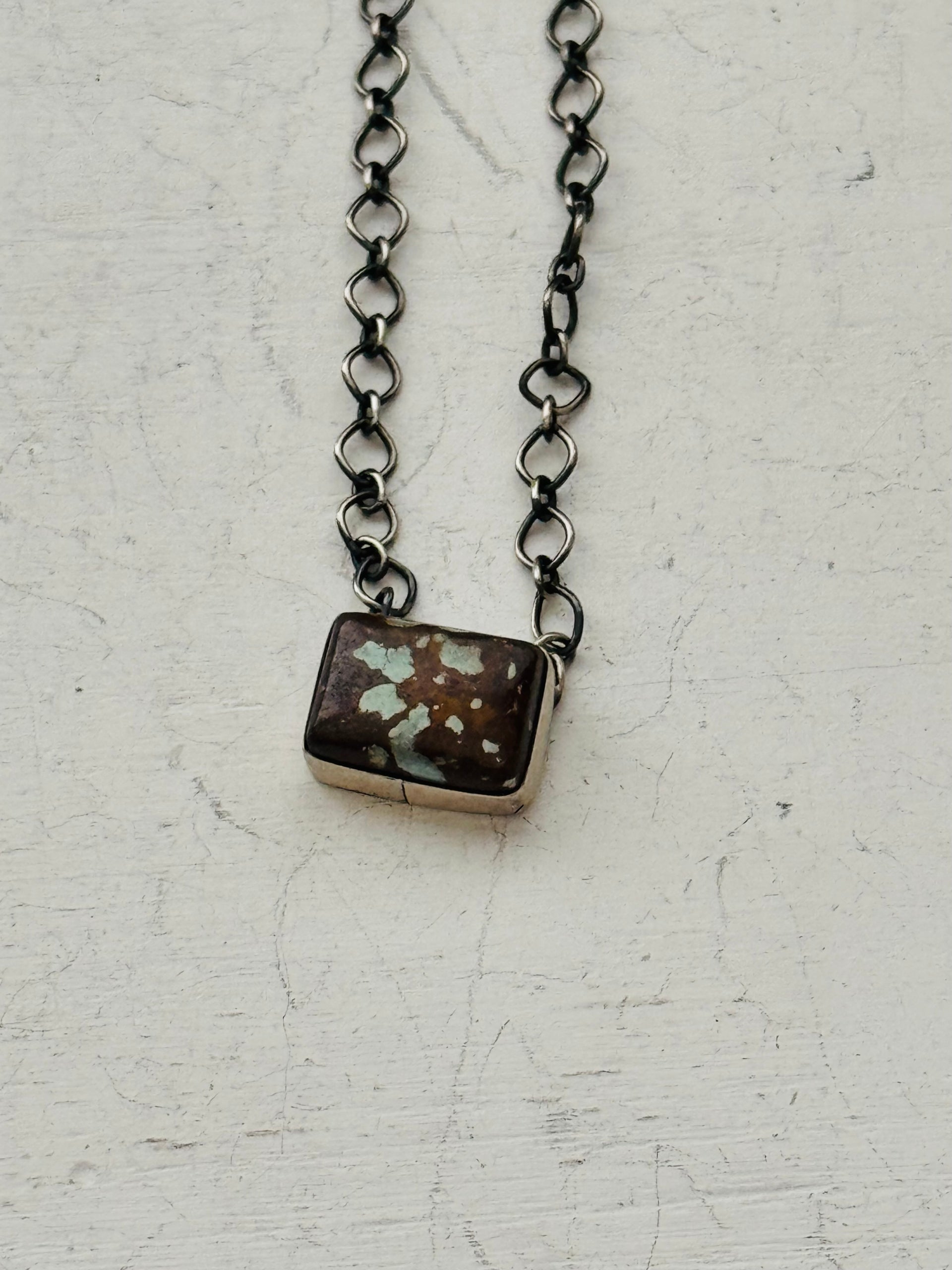 Navajo Made Royston Turquoise & Sterling Silver Necklace