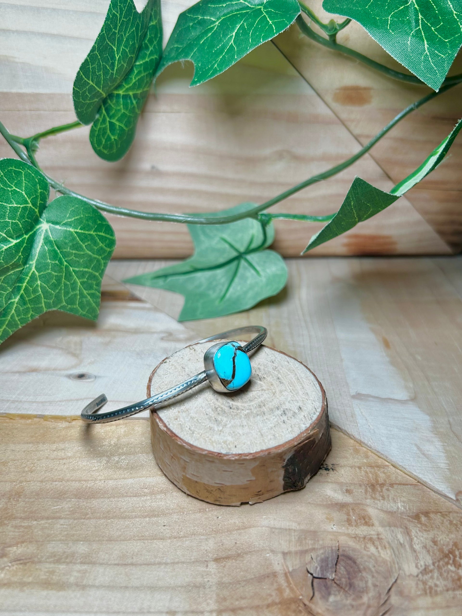 Navajo Made Cotton Candy Turquoise & Sterling Silver Cuff Bracelet