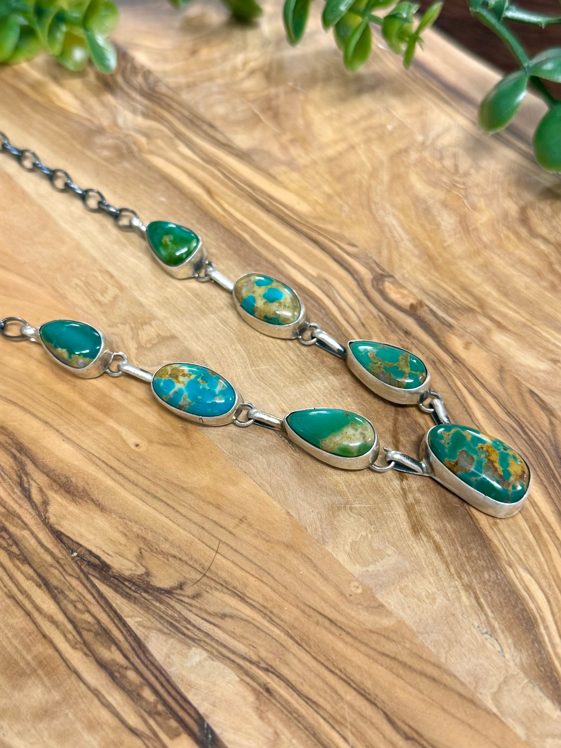 Augustine Largo Fox Turquoise & Sterling Silver Necklace Set