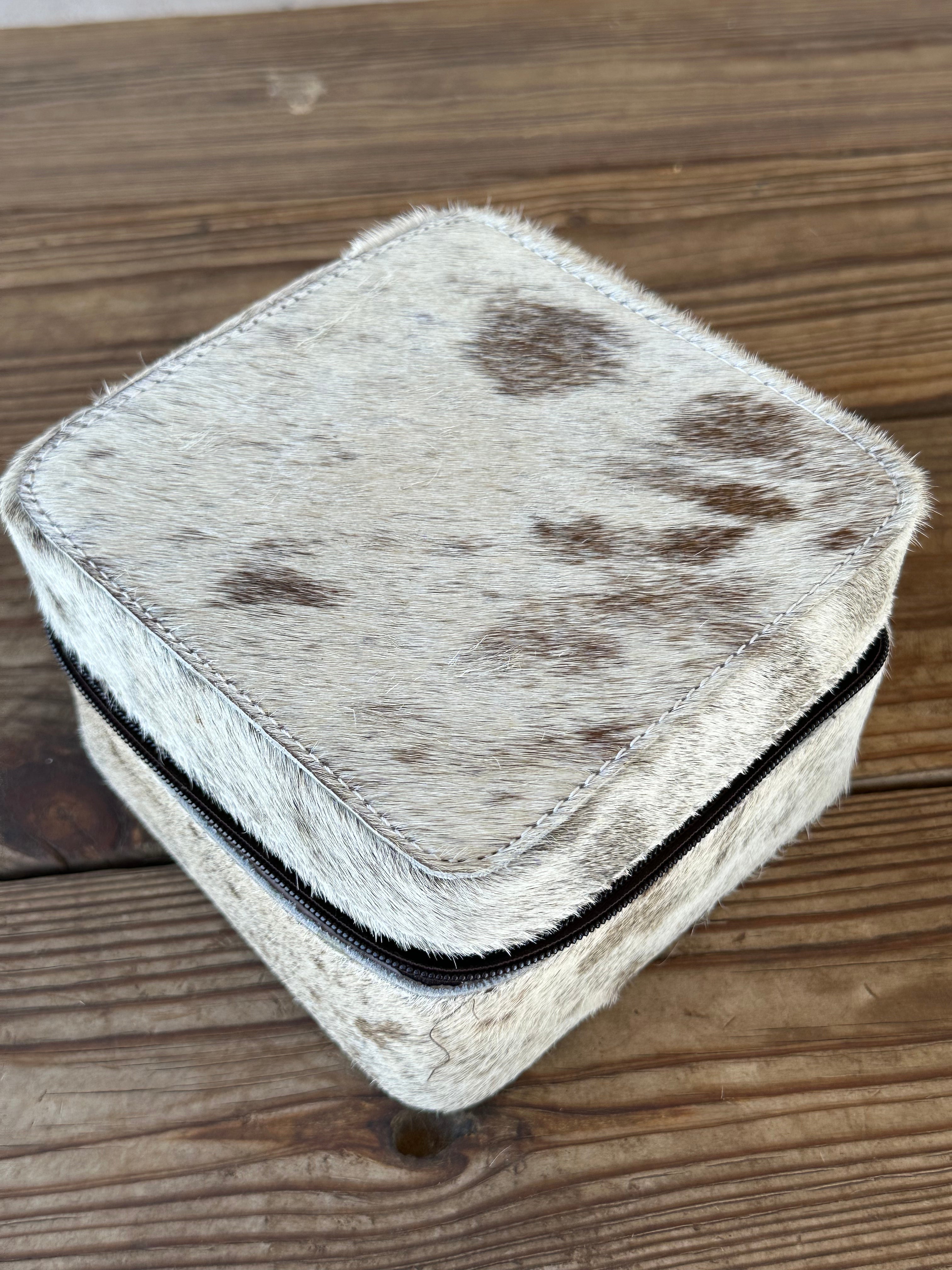 Genuine Leather Cowhide Jewelry Box