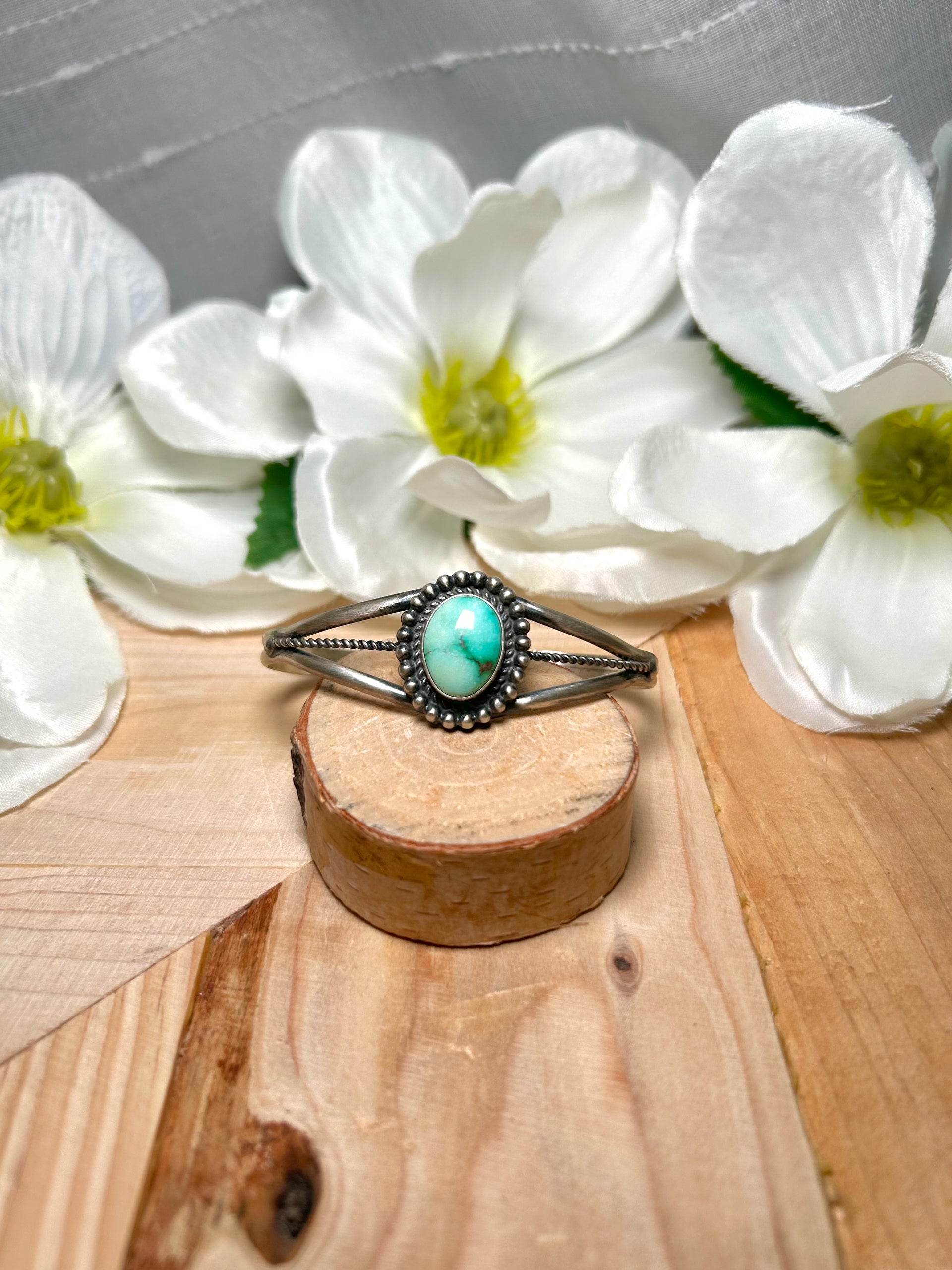 Dave Skeets Sonoran Mountain  Turquoise & Sterling Silver Cuff Bracelet