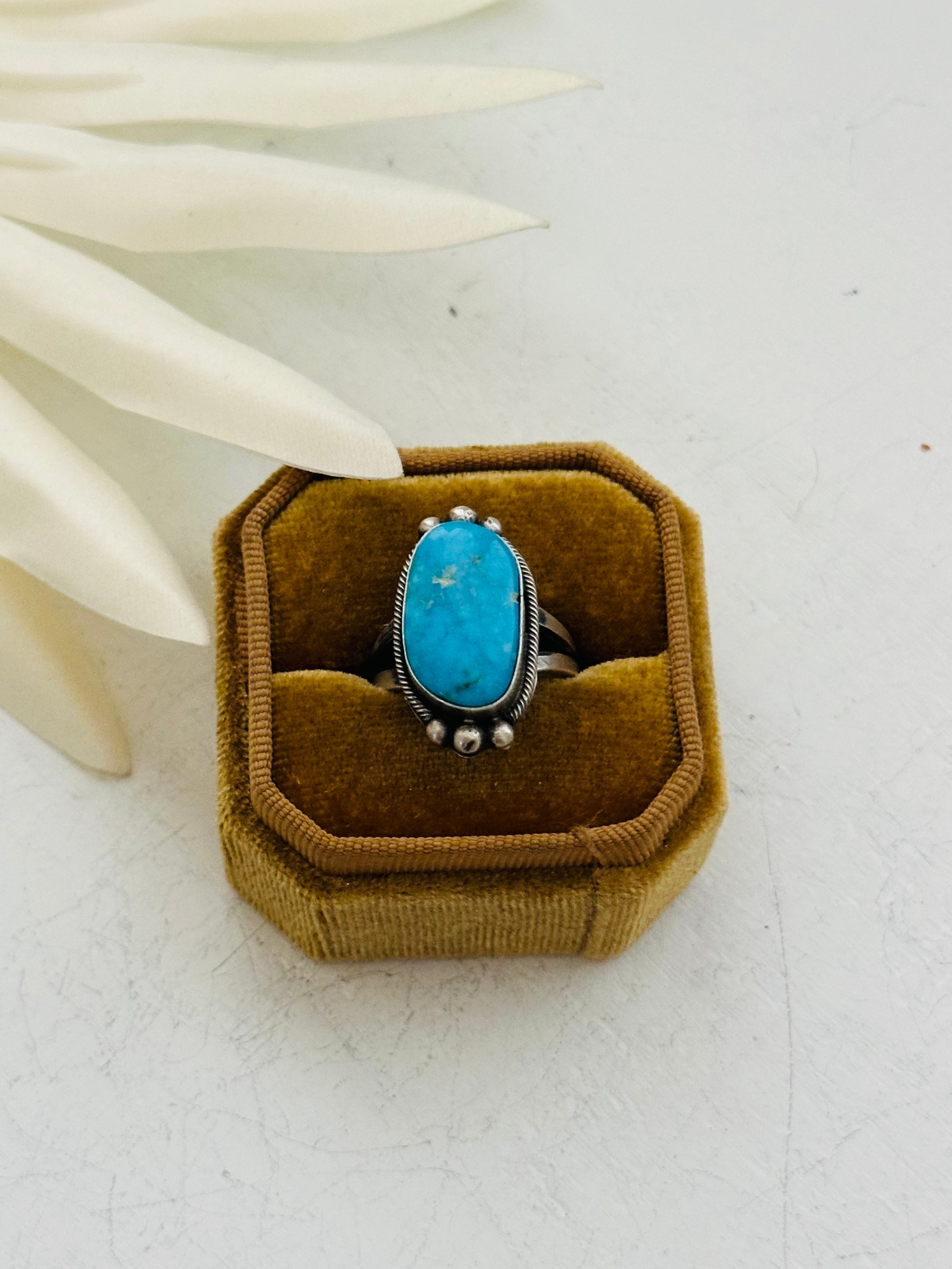 Eli Skeets Kingman Turquoise & Sterling Silver Ring