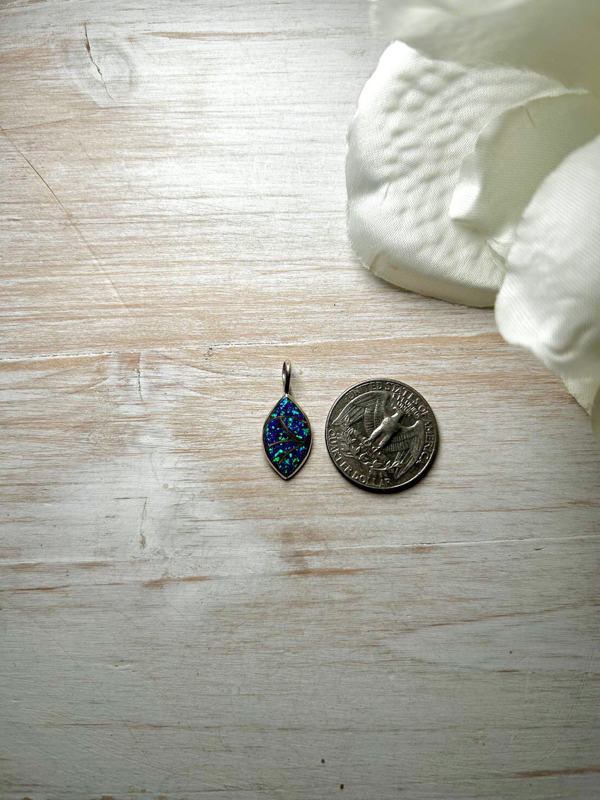 Navajo Made Opal & Sterling Silver Pendant