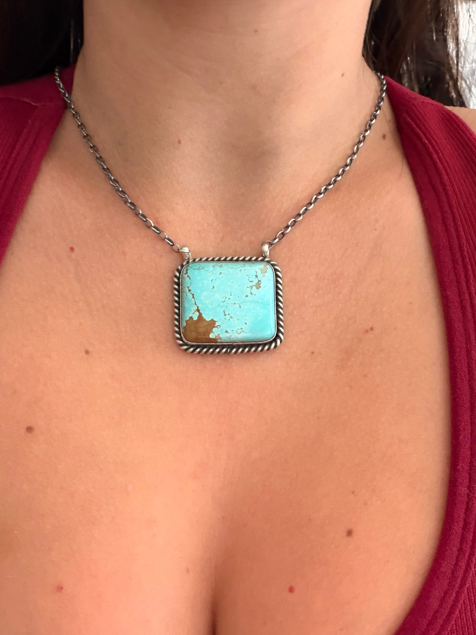 Judith Dixon Mine 8 Turquoise & Sterling Silver Necklace