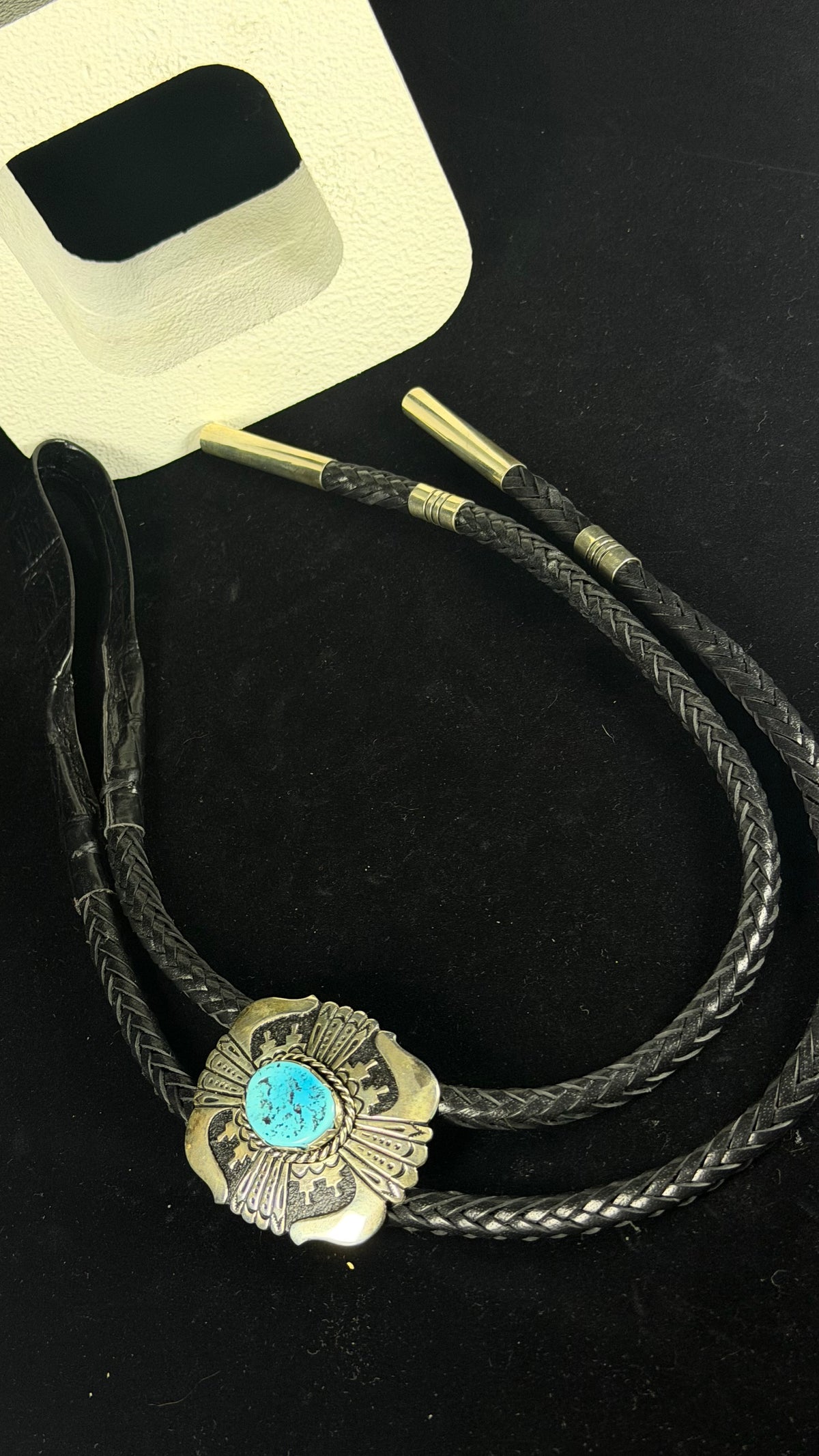 T & R Singer Kingman Turquoise  & Sterling Silver Bolo Tie