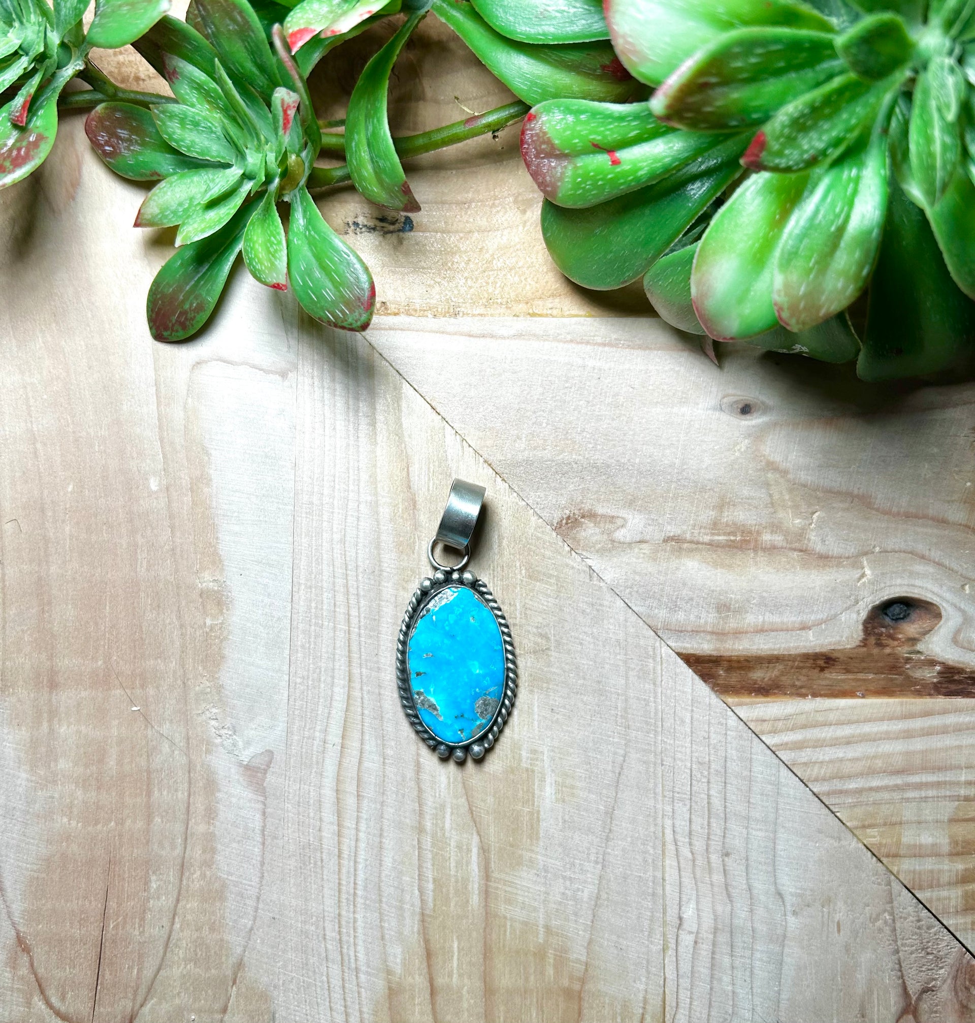 Zachariah David Blue Bird Turquoise & Sterling Silver Pendant