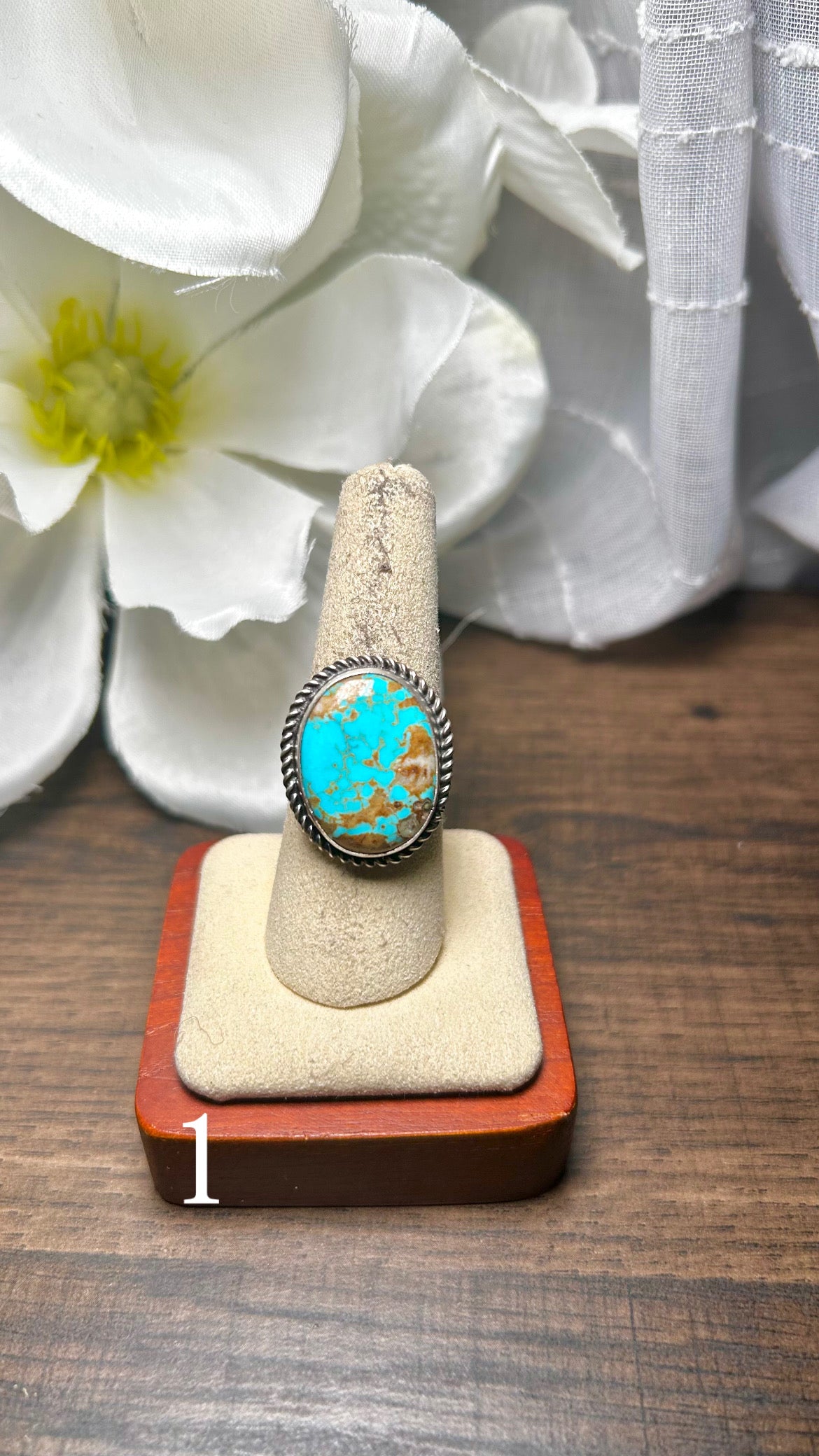 Donovan Nez Kingman Turquoise & Sterling Silver Adjustable Ring