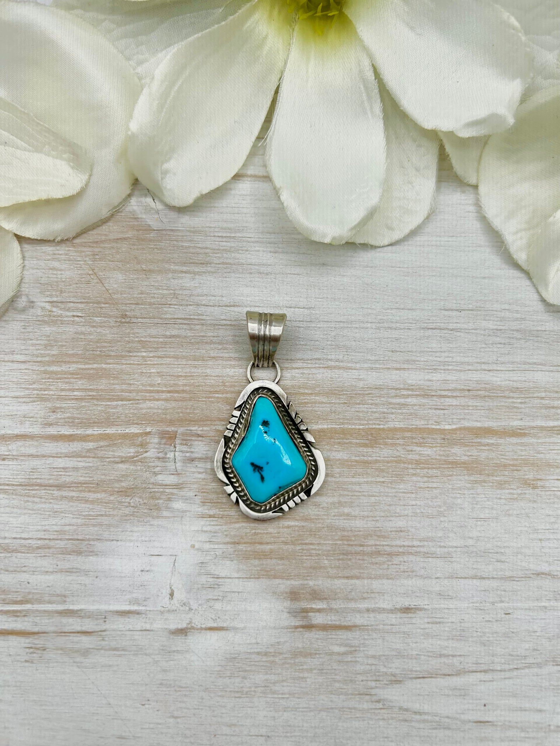 Jon McCray Sleeping Beauty Turquoise & Sterling Silver Pendant