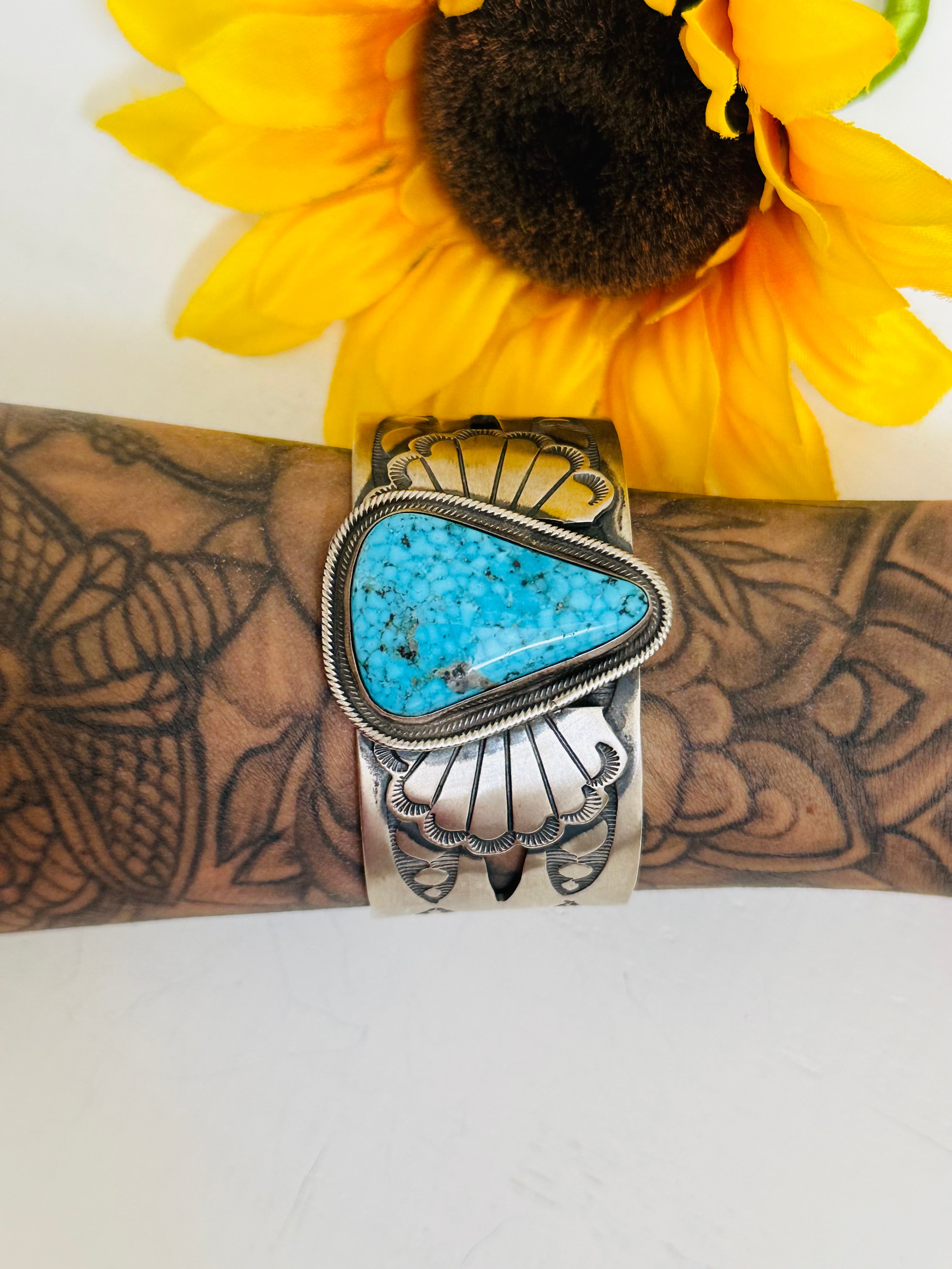 Boyd Ashley Birds Eye Turquoise & Sterling Silver Cuff Bracelet