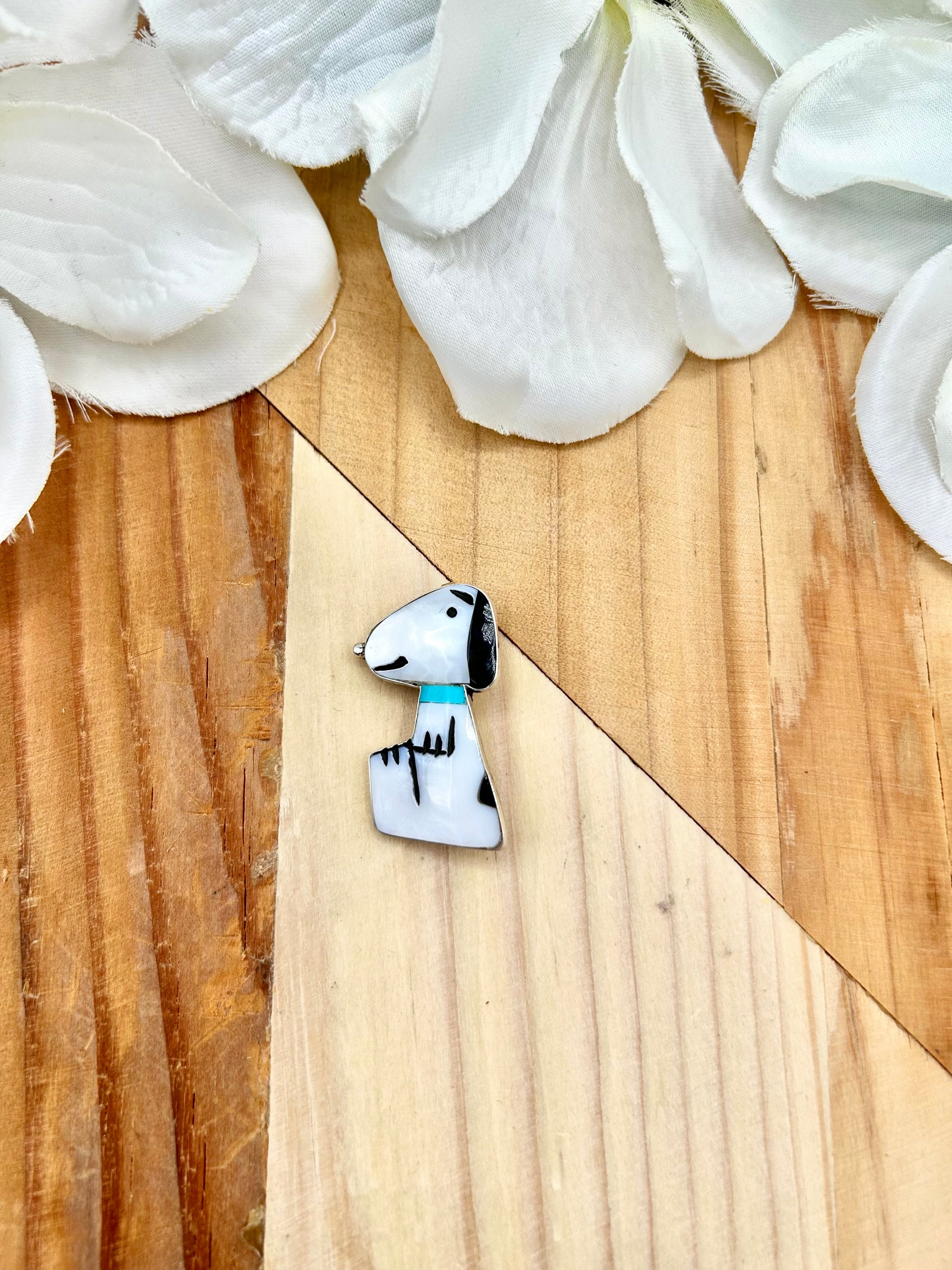 Zuni Made Multi Stone & Sterling Silver Pin