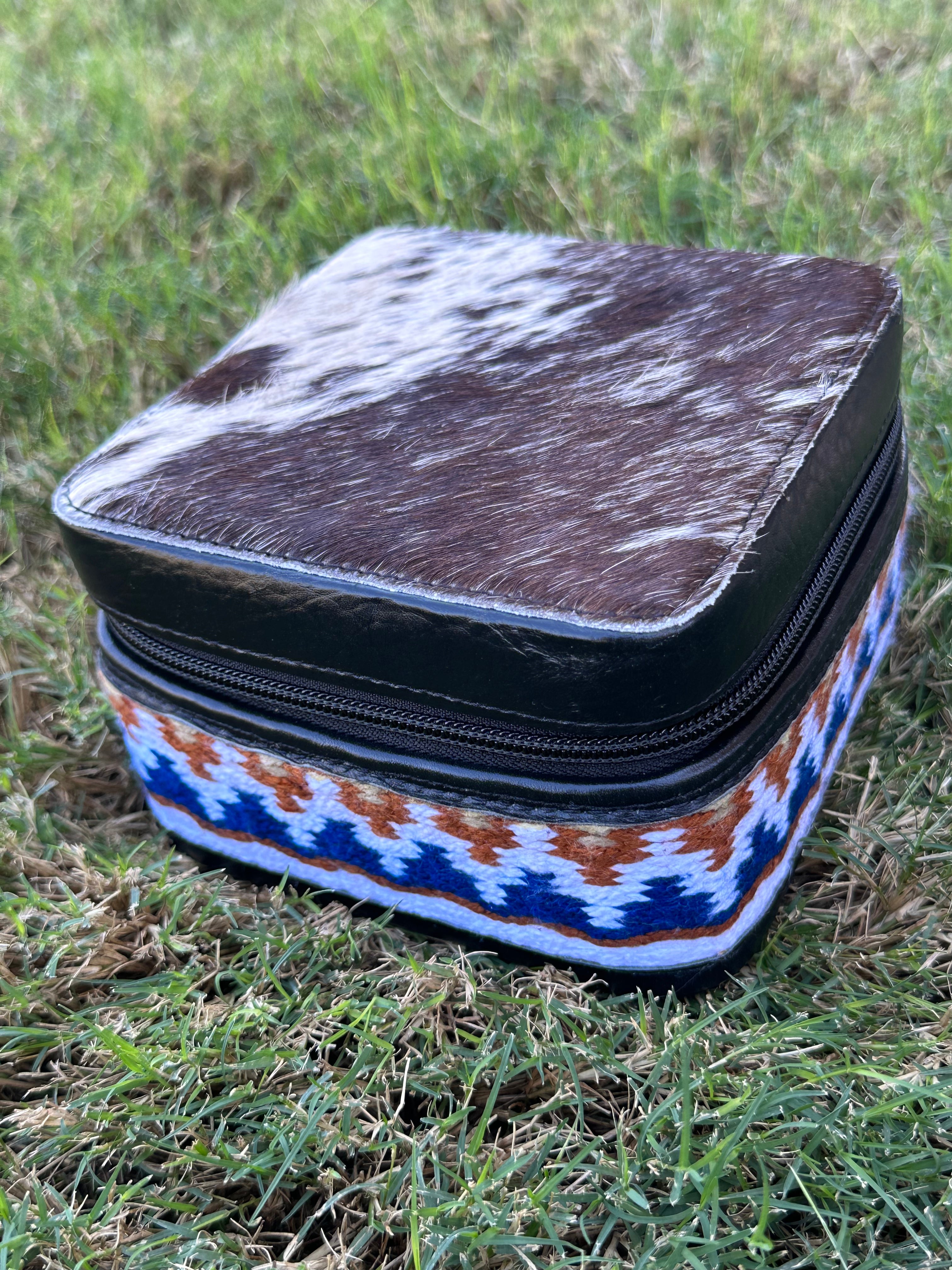 Genuine Leather Cowhide Jewelry Box