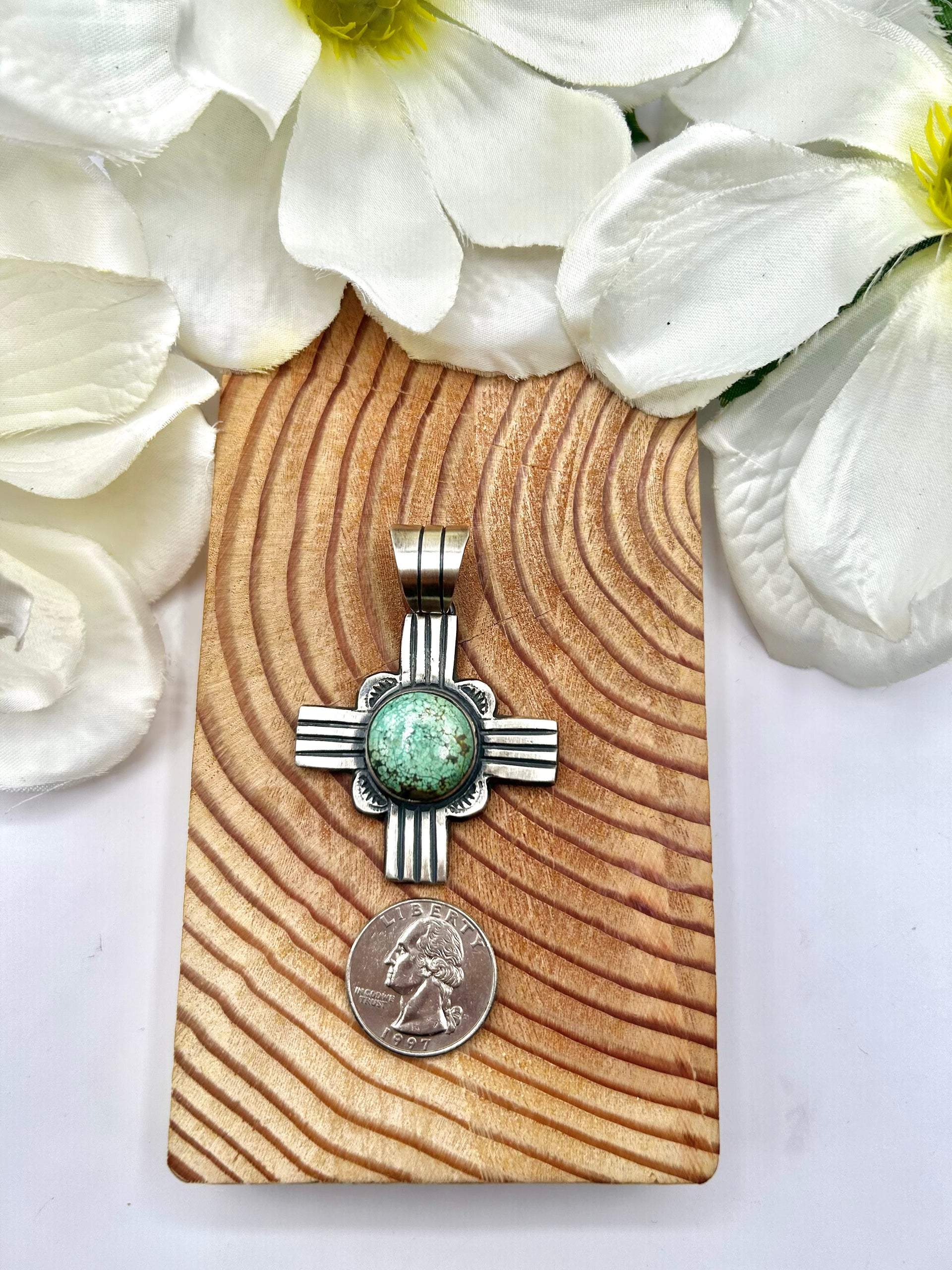 Chimney Butte New Lander Variscite & Sterling Silver Pendant