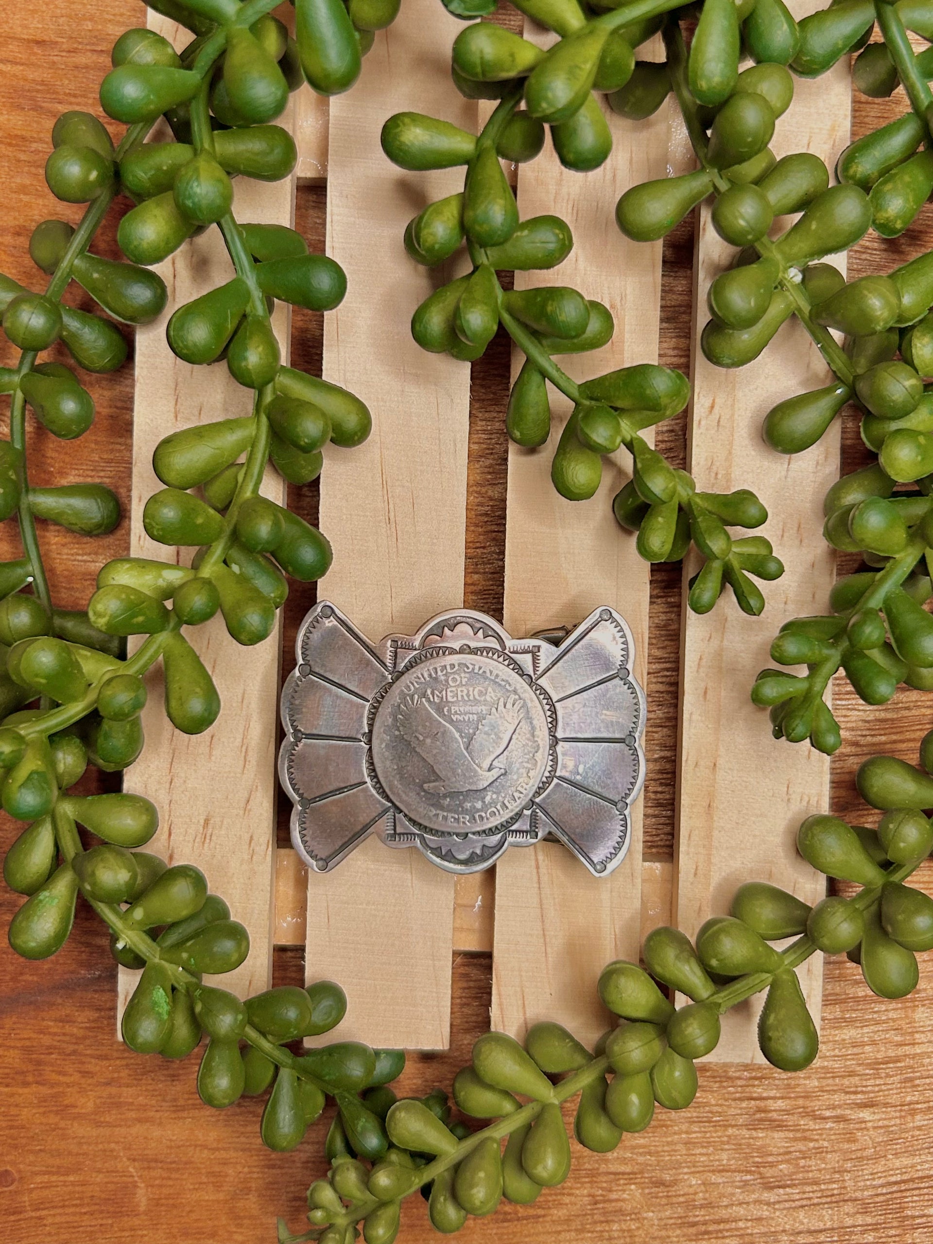 Navajo Made Sterling Silver Belt Buckle