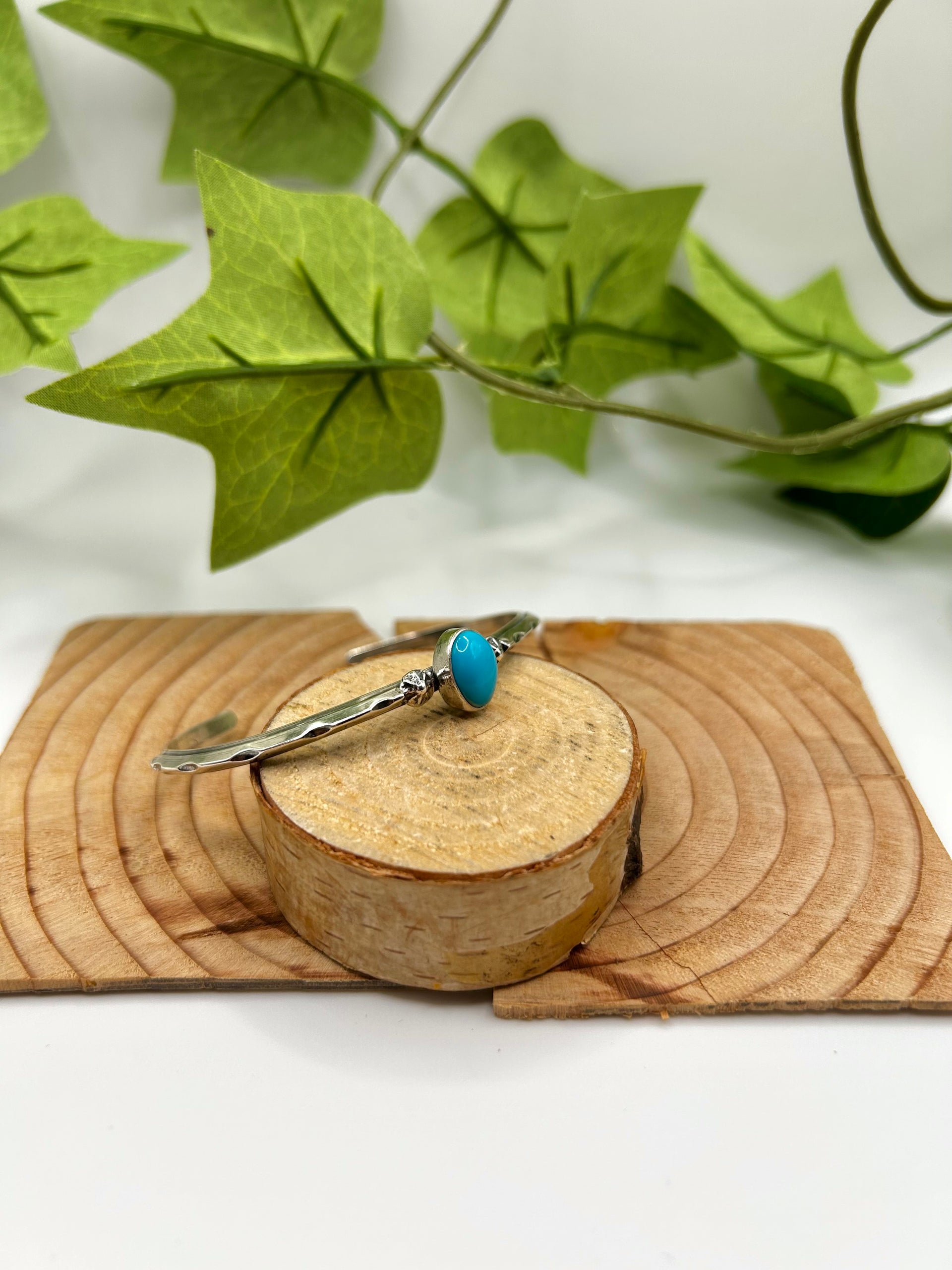 Navajo Made Kingman Turquoise & Sterling Silver Cuff Bracelet