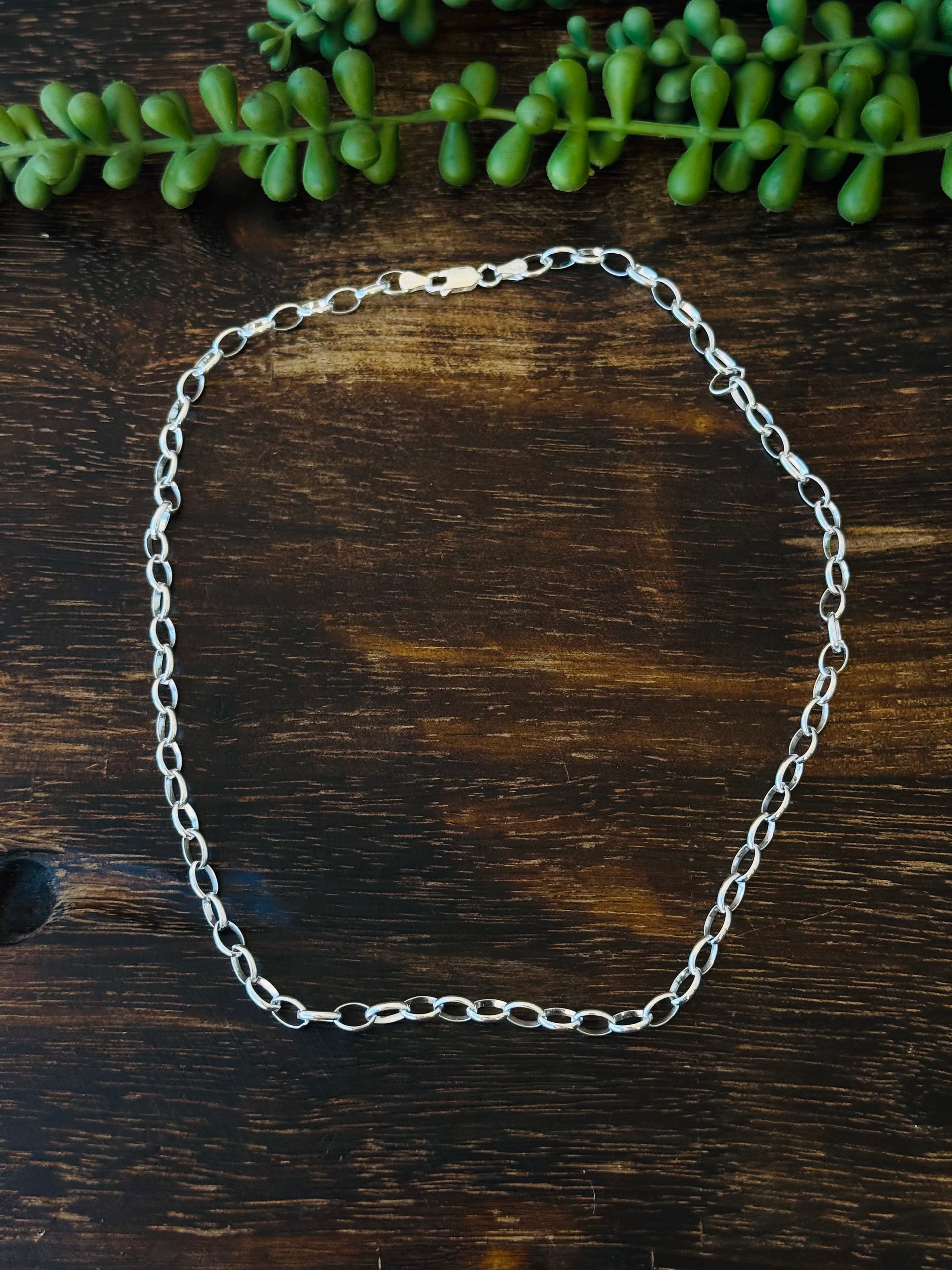 Navajo Made Sterling Silver Link Chain Necklace