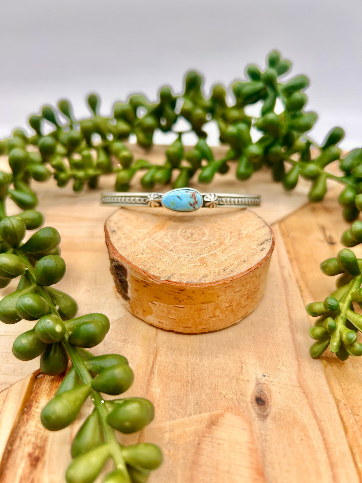 Jereme Delgarito Golden Hill Turquoise & Sterling Silver Cuff Bracelet