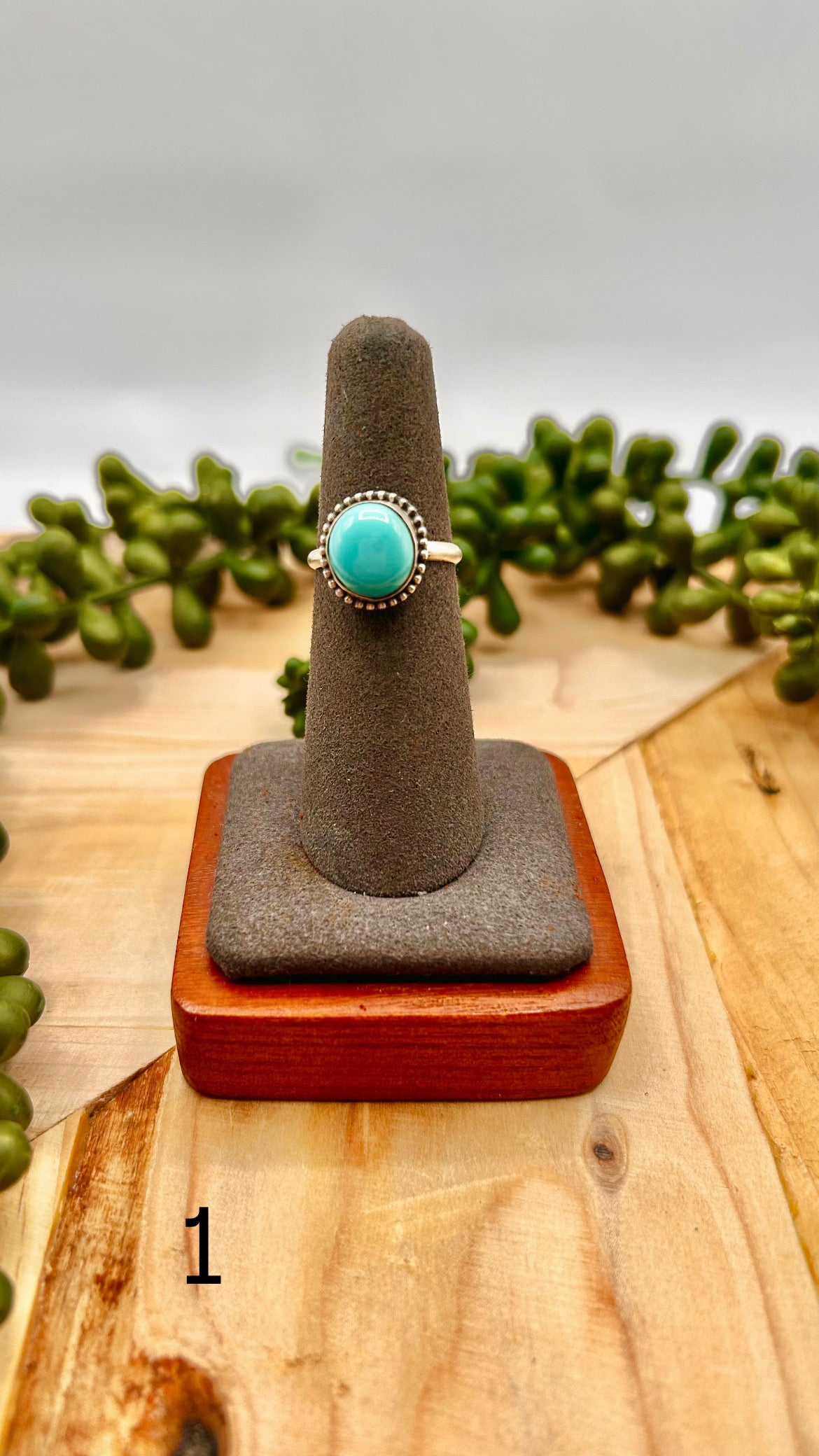 Navajo Made Kingman Turquoise & Sterling Silver Ring