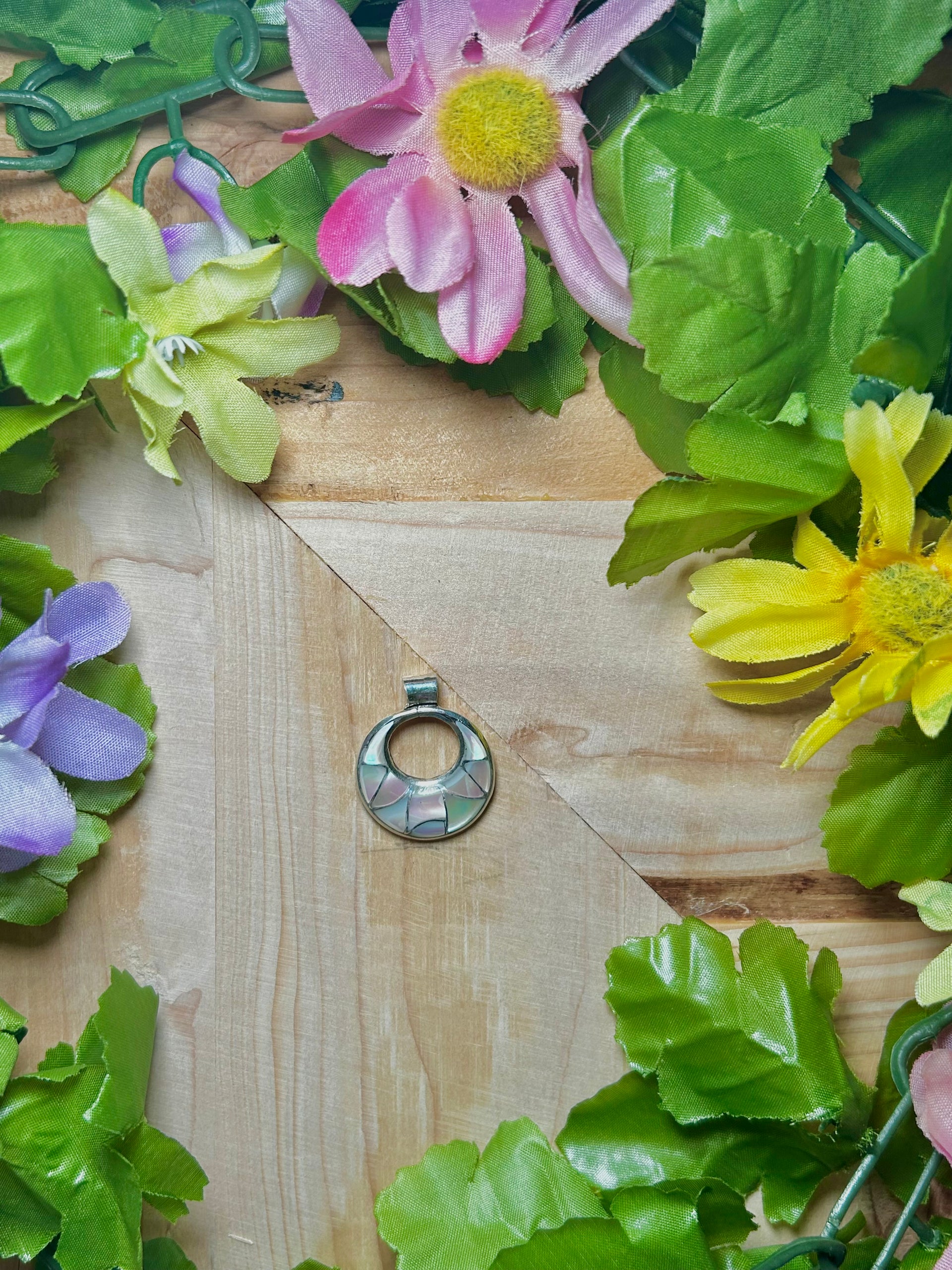 Zuni Mother of Pearl & Sterling Silver Pendant