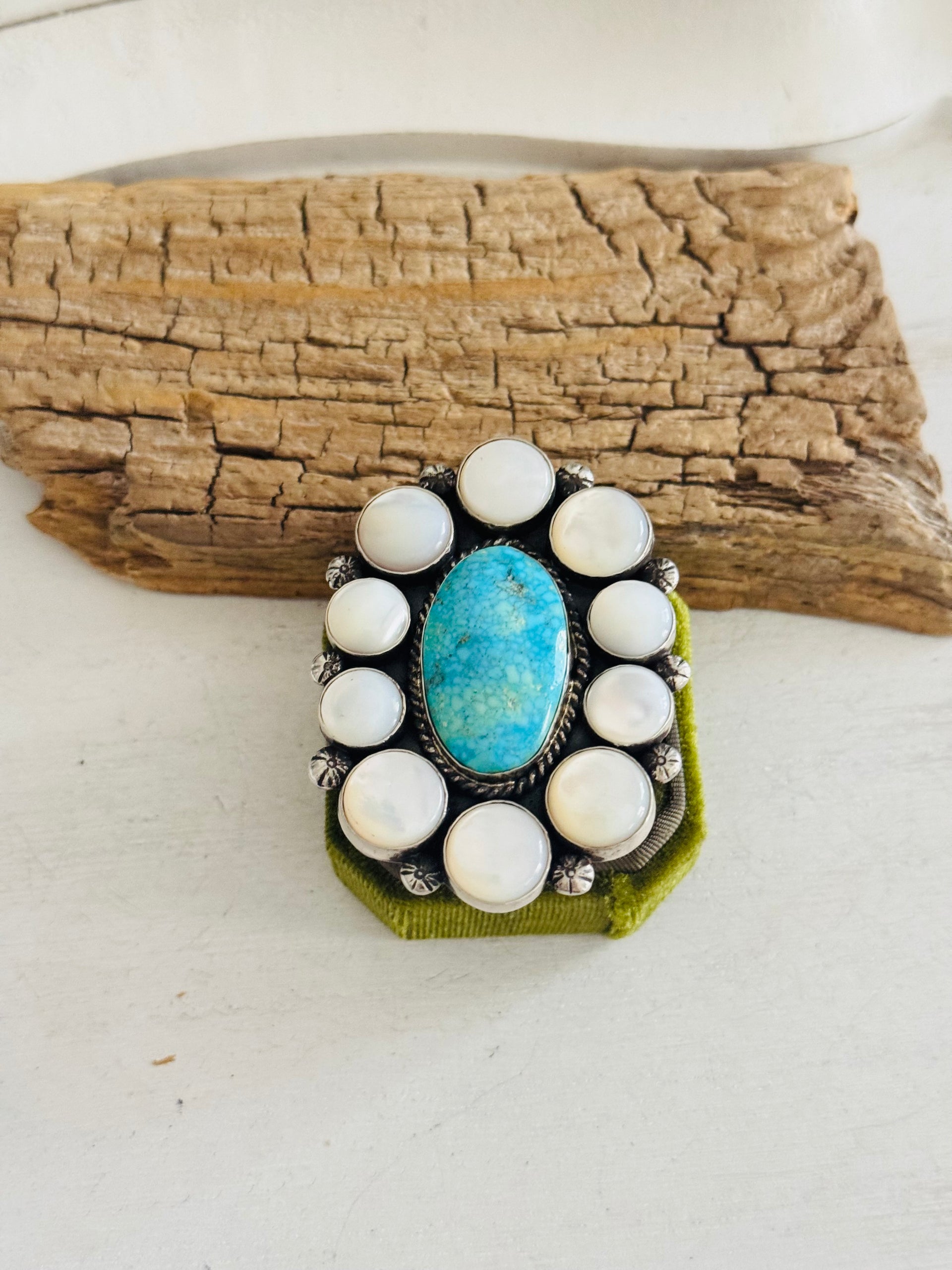 Zachariah David Multi Stone & Sterling Silver Adjustable Cluster Ring