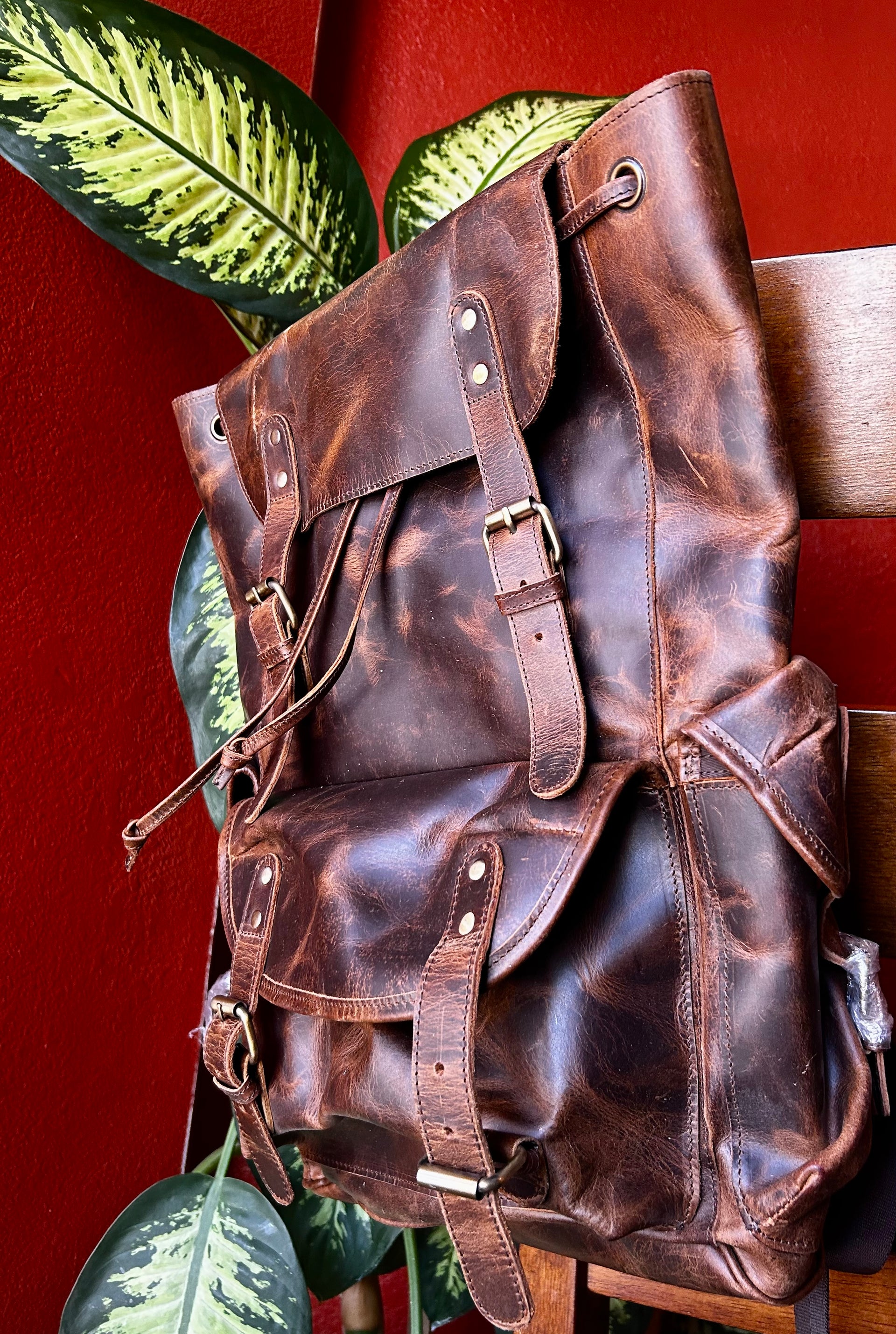 Genuine Leather Back Pack/Diaper Bag