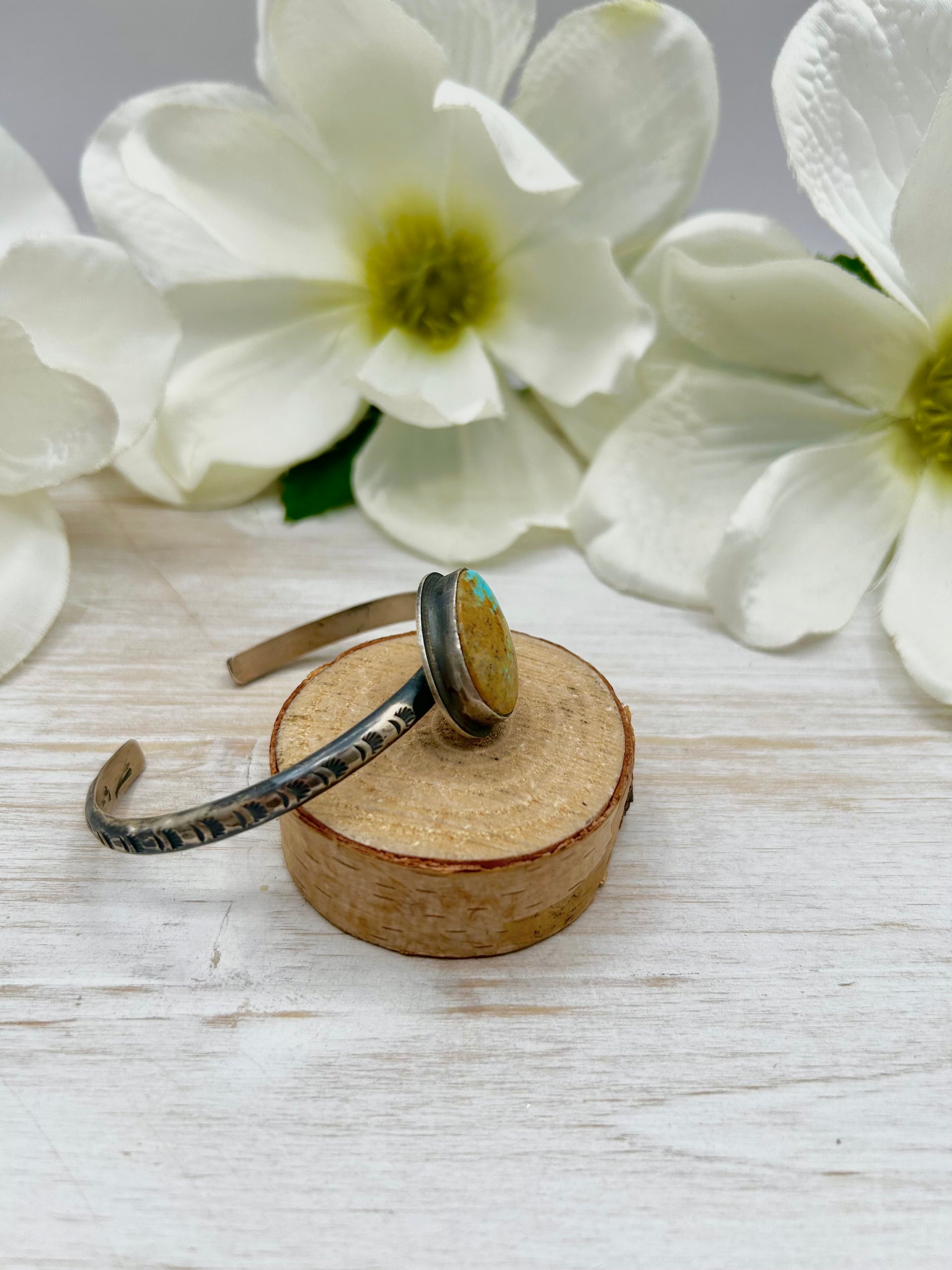 Navajo Made Royston Turquoise & Sterling Silver Cuff Bracelet