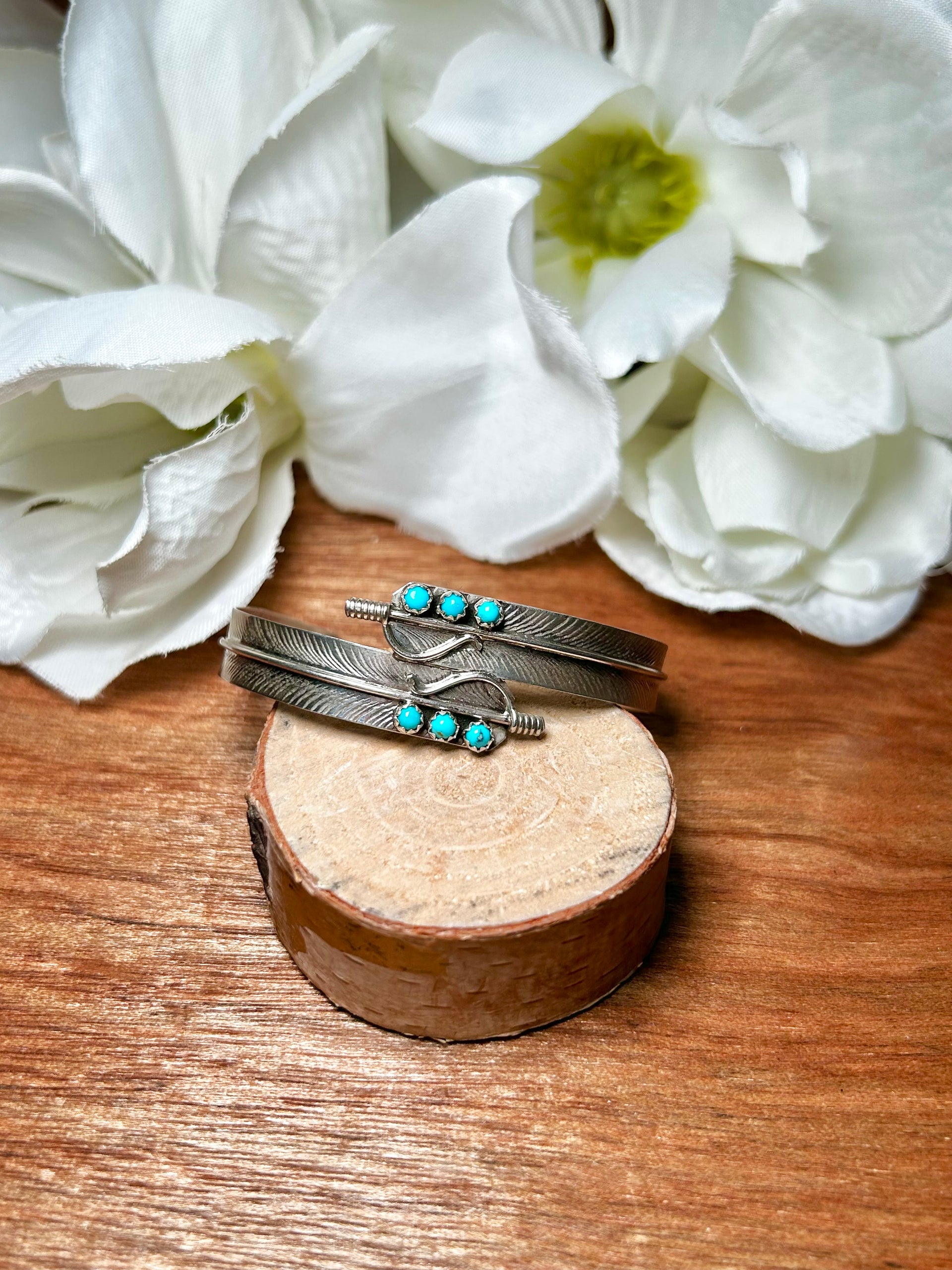 Navajo Made Kingman Turquoise & Sterling Silver Cuff Bracelet