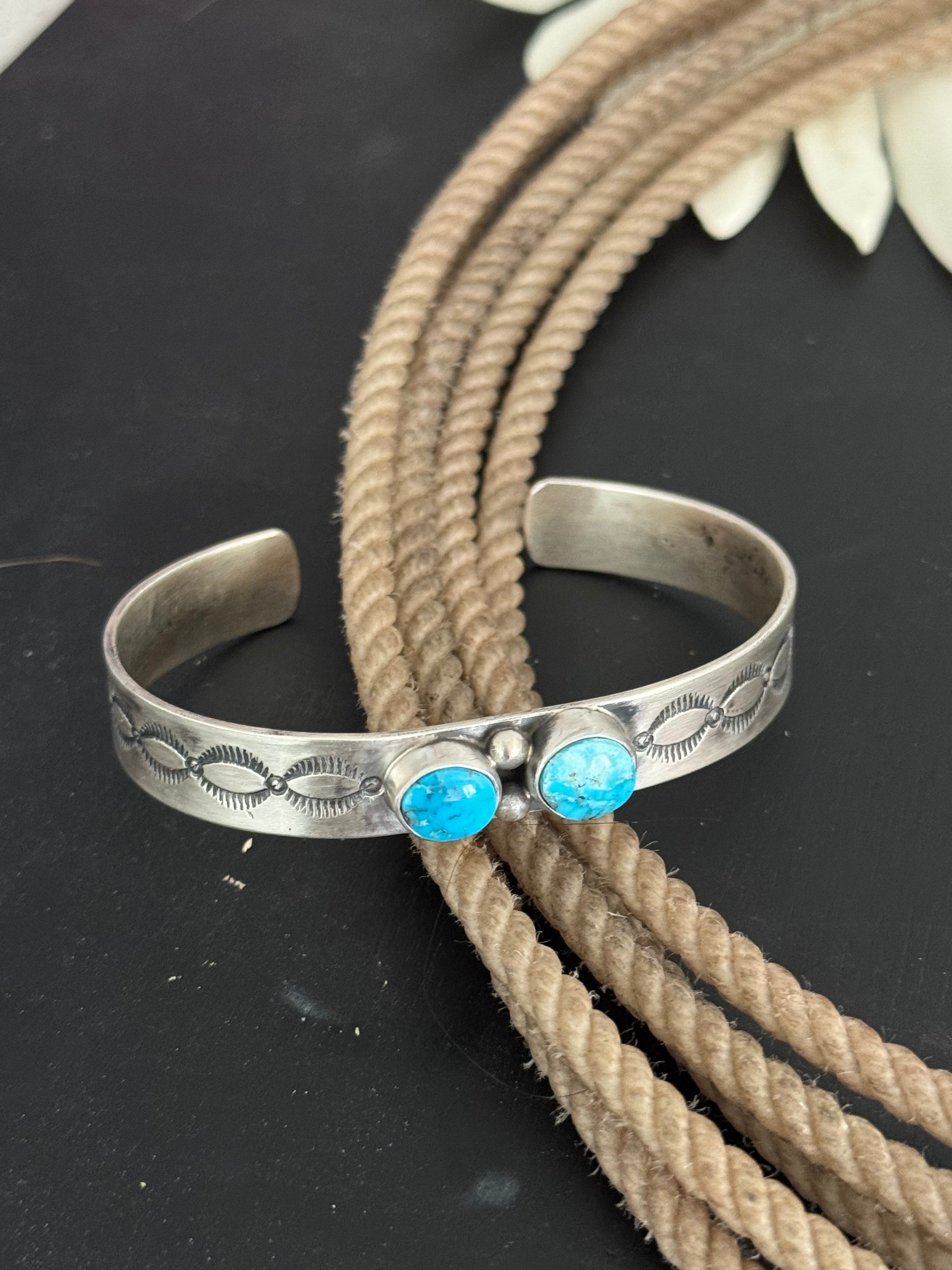 Danny Henio Blue Ridge Turquoise & Sterling Silver Cuff Bracelet