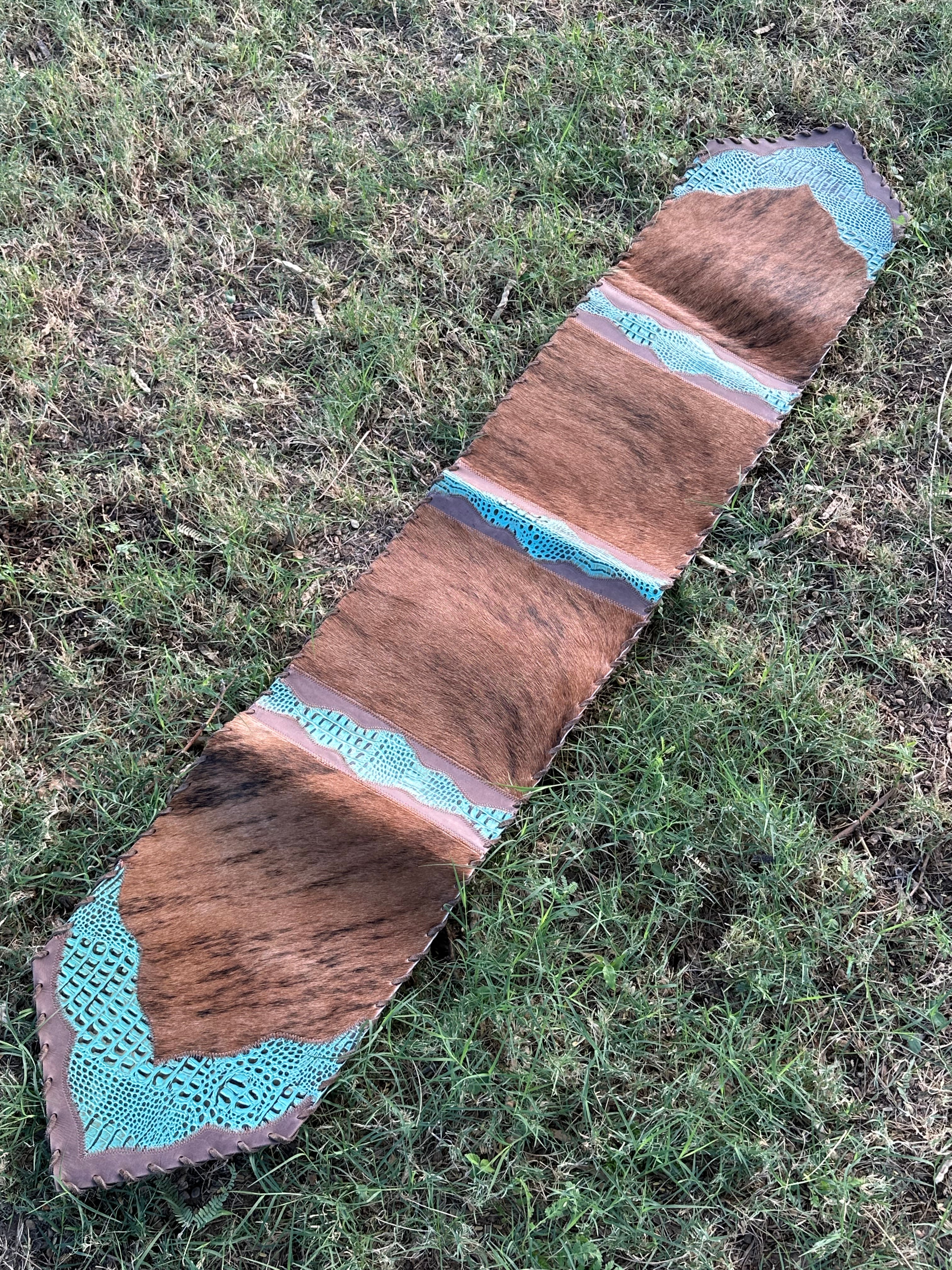 Genuine Leather Cowhide Table Runner