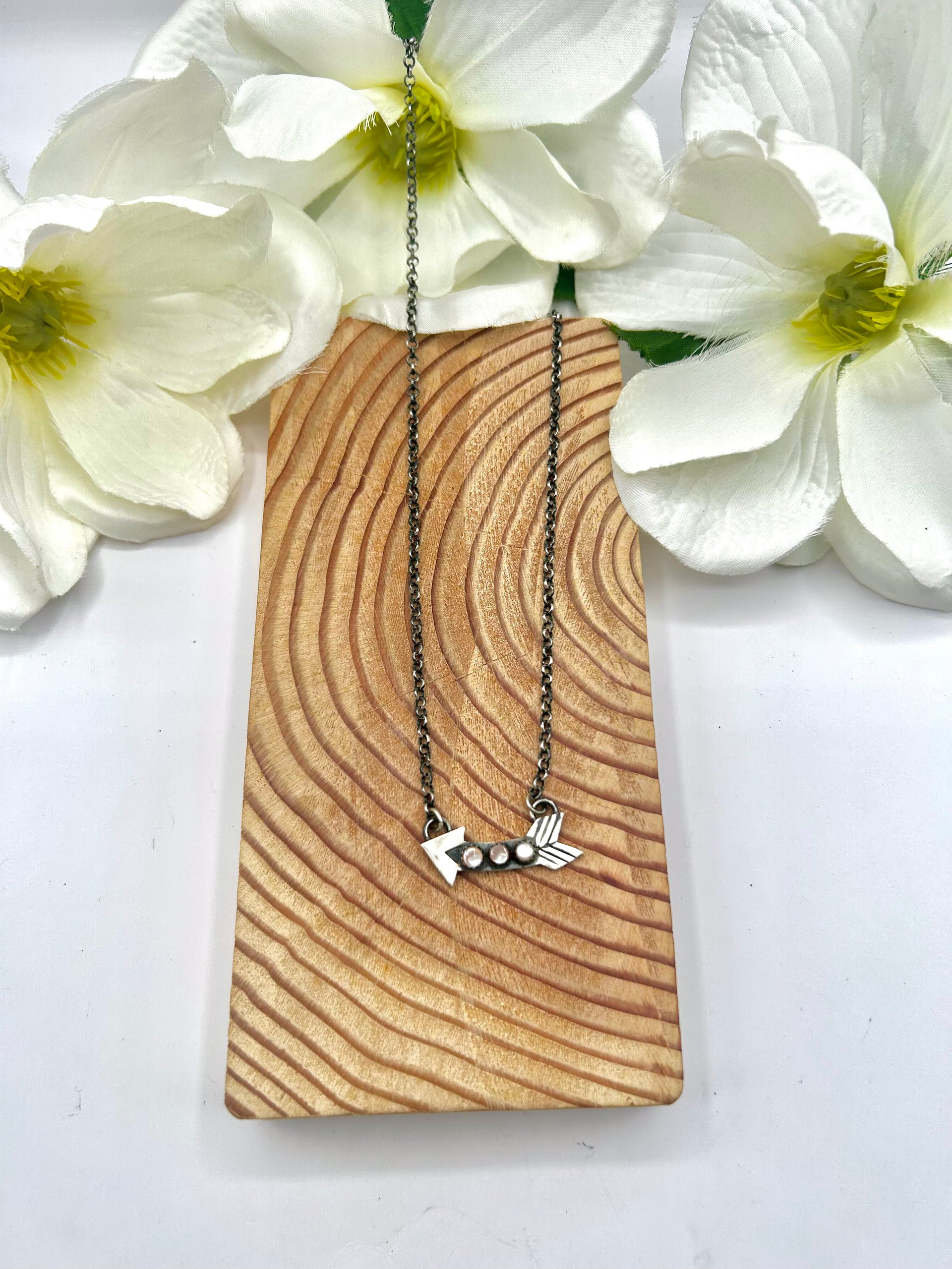 Navajo Made Mother of Pearl & Sterling Silver Necklace