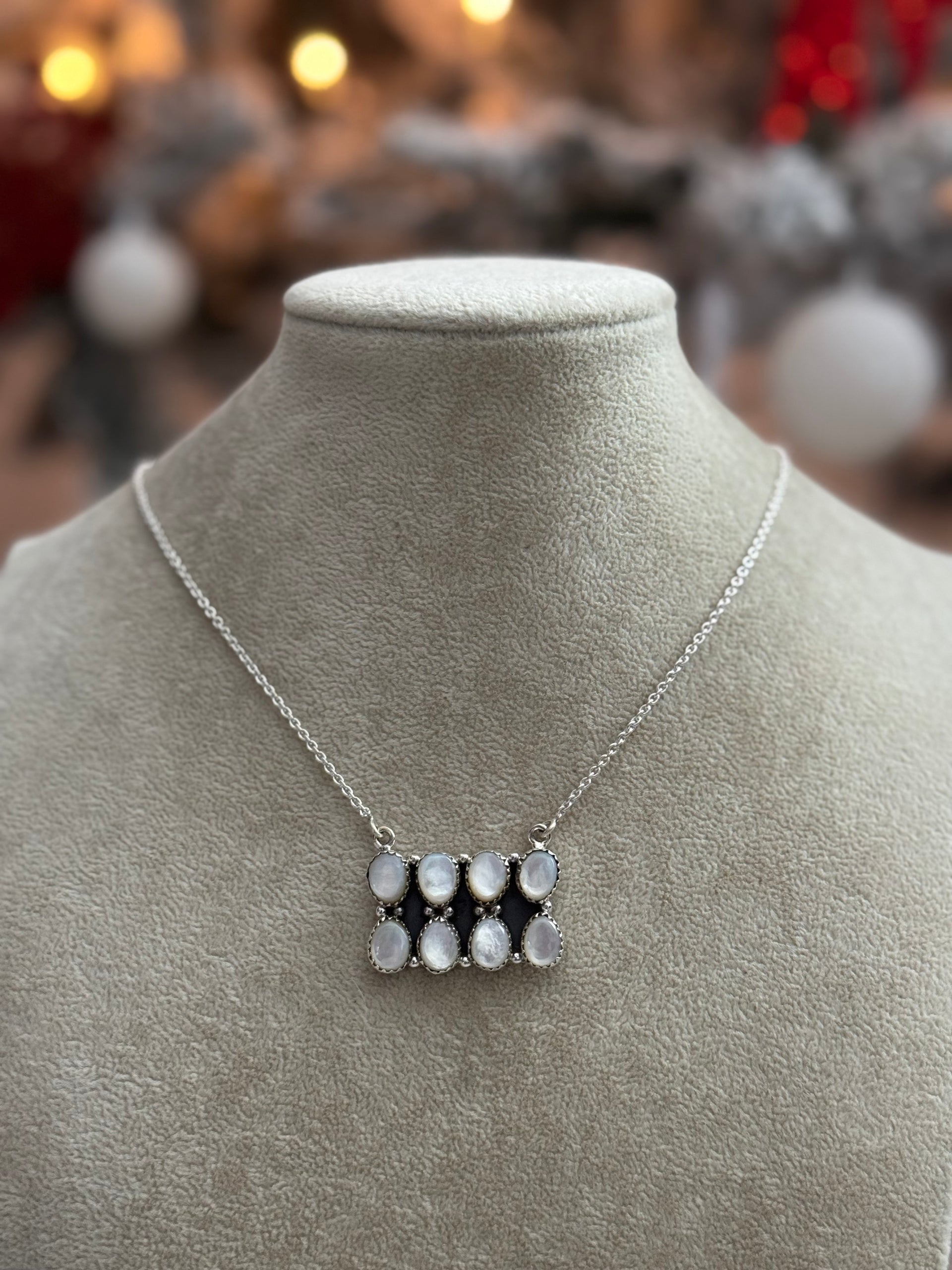 Southwest Handmade Mother of Pearl & Sterling Silver Necklace